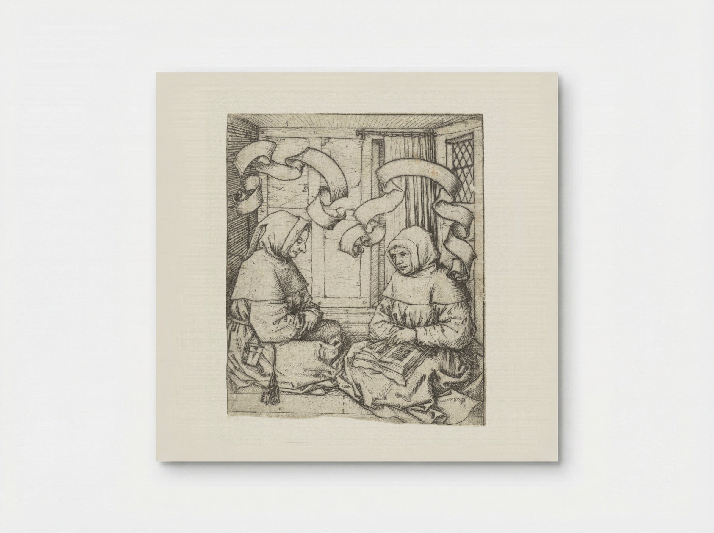 Two Monks - Master of the Amsterdam Cabinet - Poster