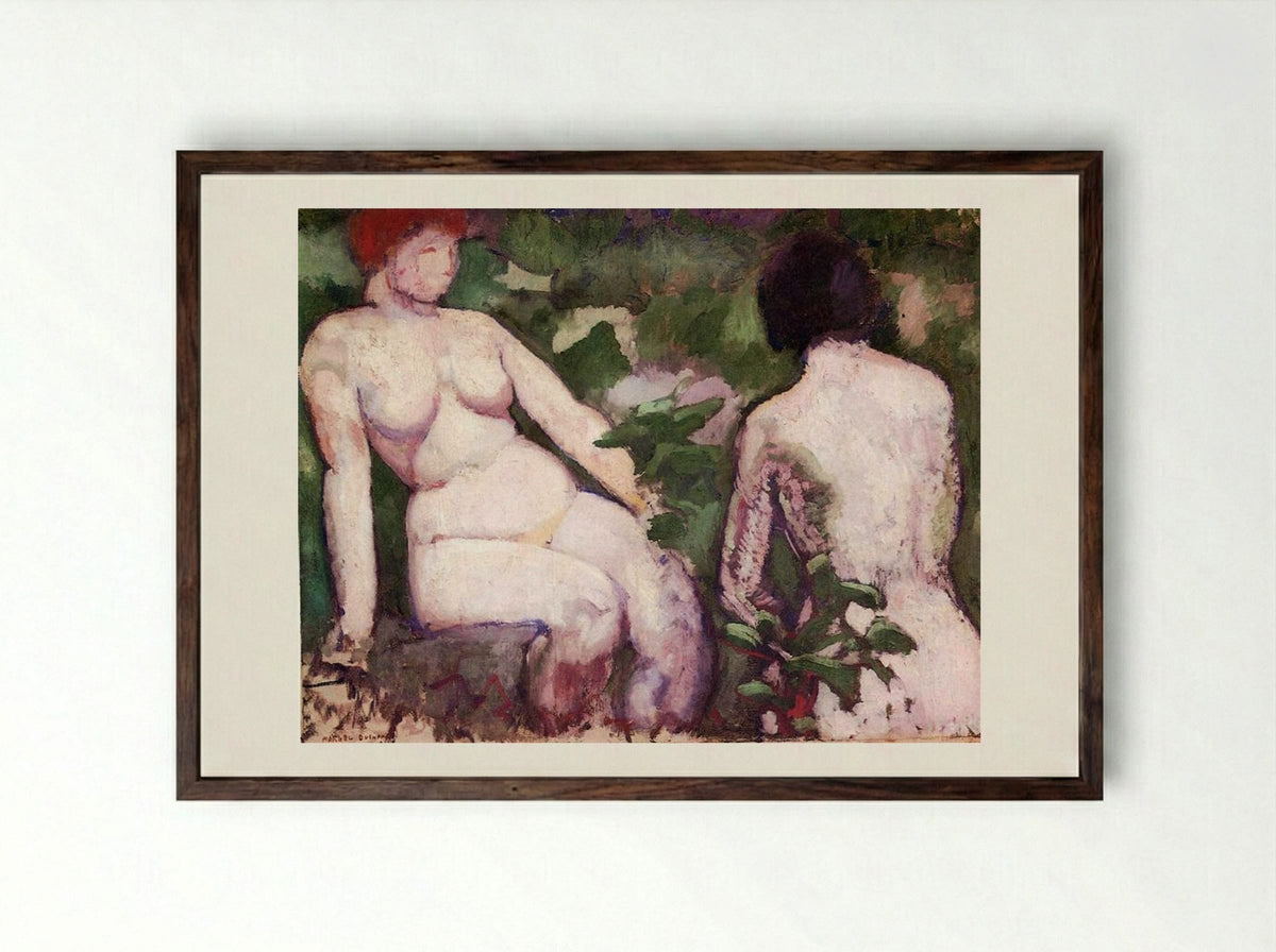 Two Nudes - Marcel Duchamp - Framed Print Dark Wood