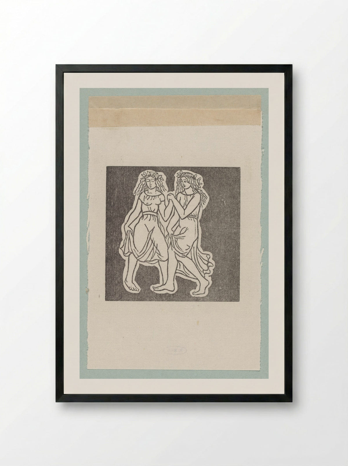 Two Nymphs - Aristide Maillol - Framed Print Black