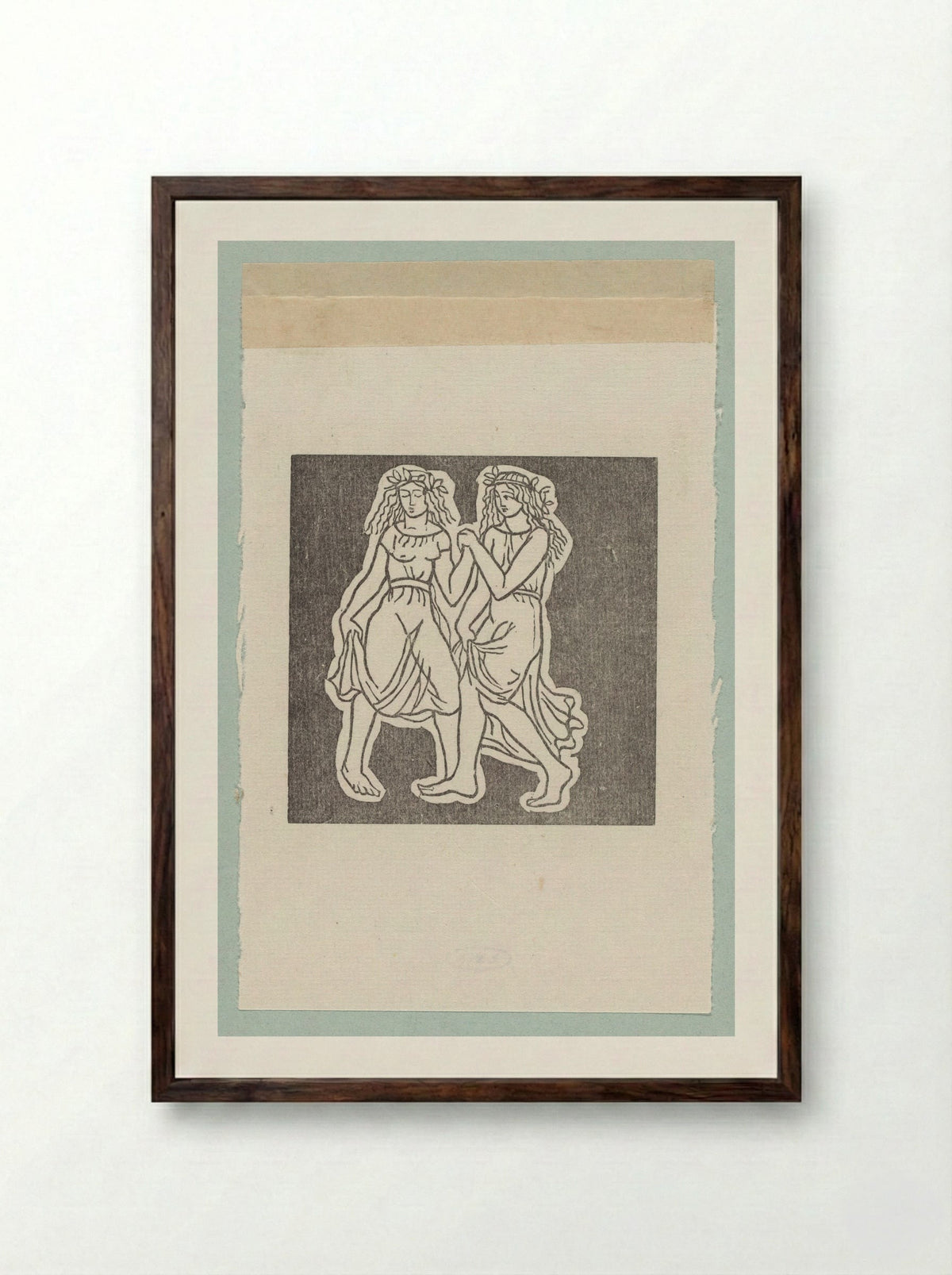 Two Nymphs - Aristide Maillol - Framed Print Dark Wood