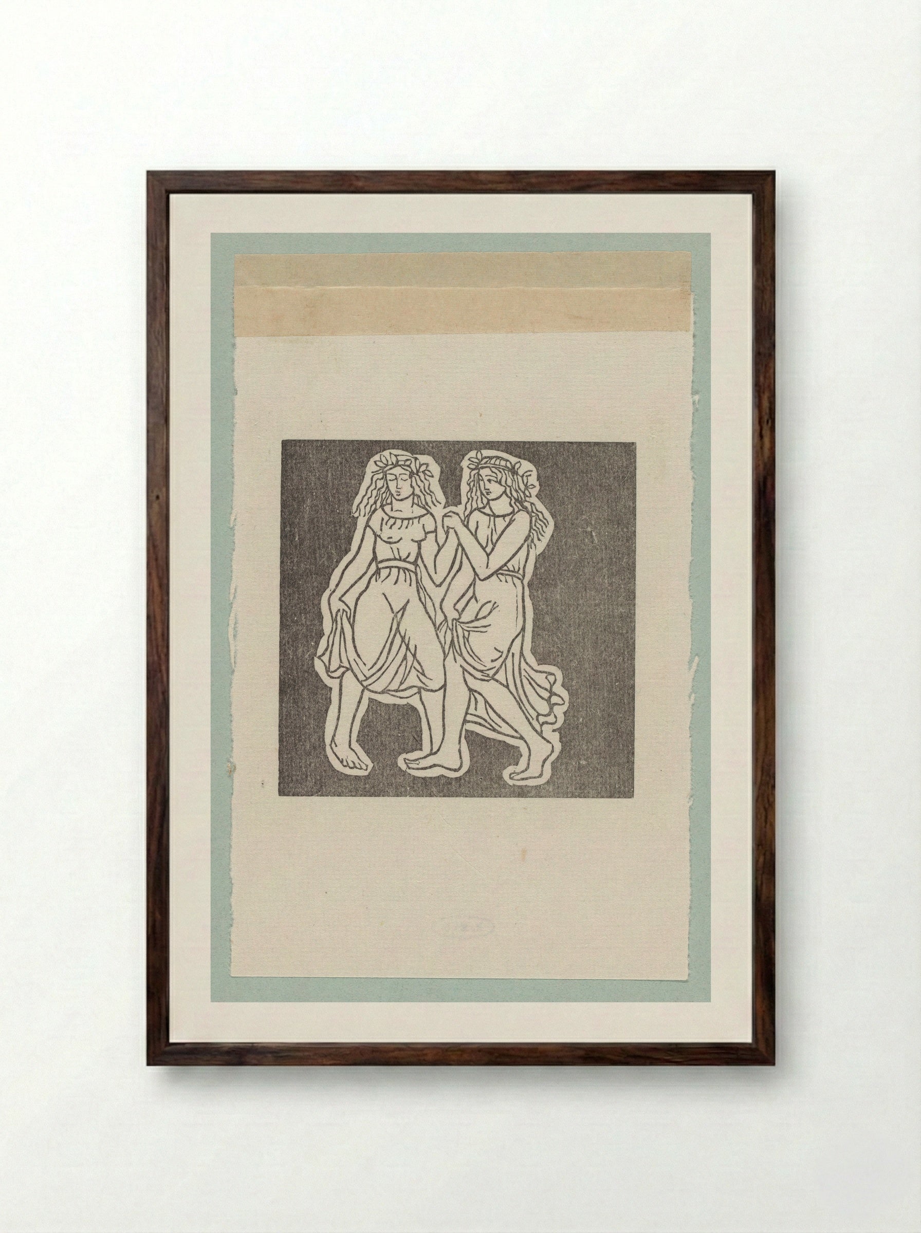 Two Nymphs - Aristide Maillol - Framed Print Dark Wood