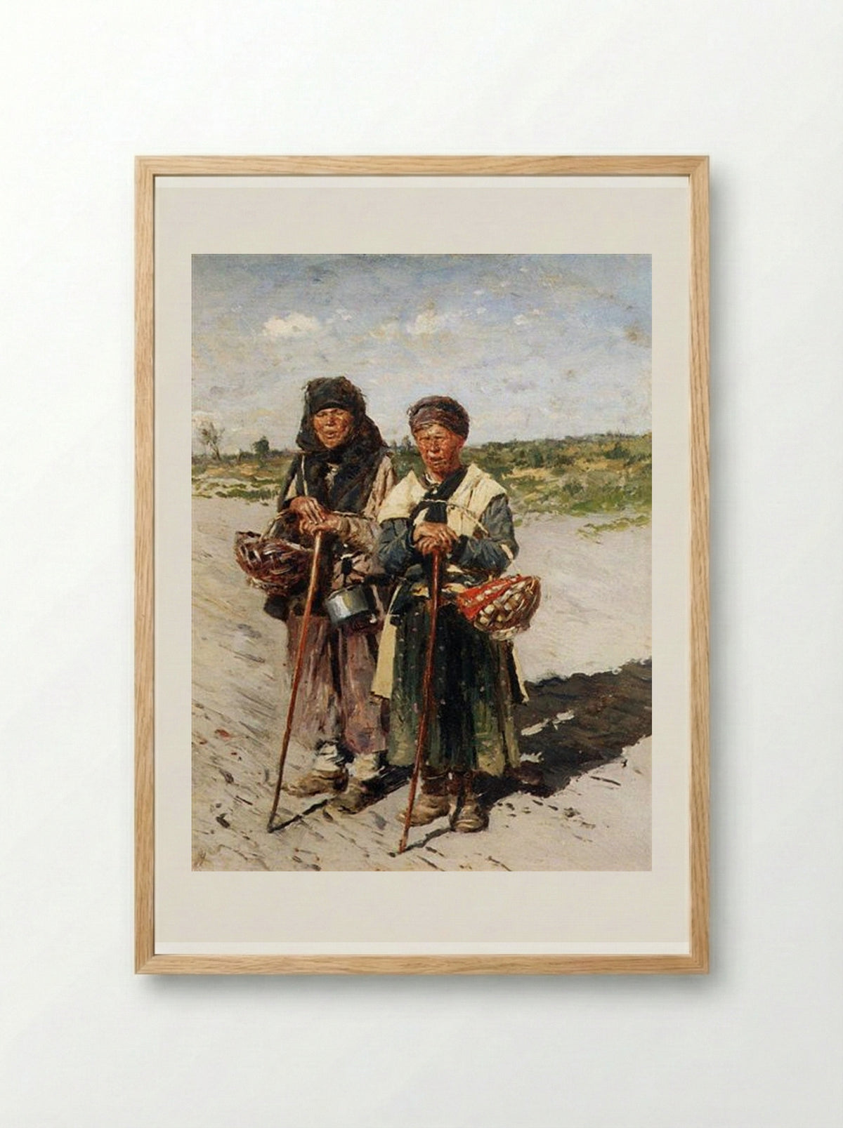Two Pilgrims - Vladimir Makovsky - Framed Print Wood