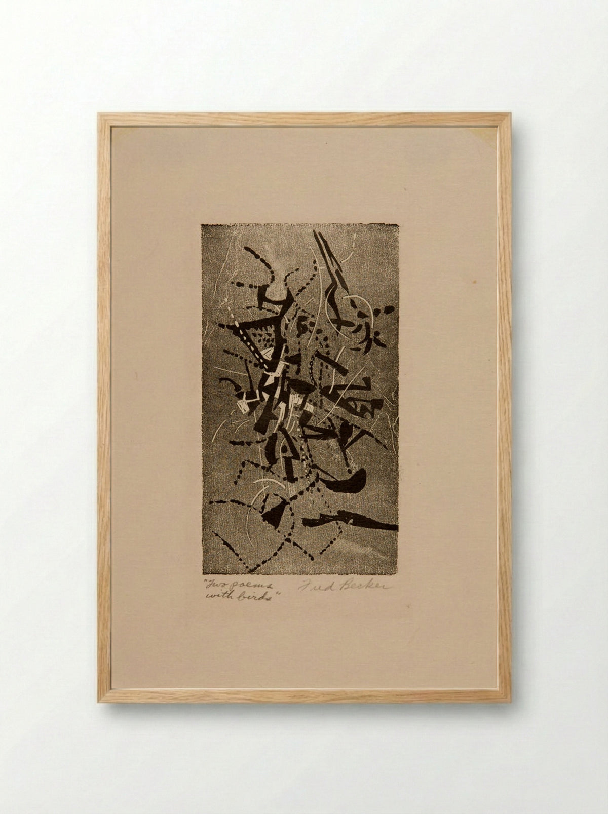 Two Poems with Birds - Fred Becker - Framed Print Wood