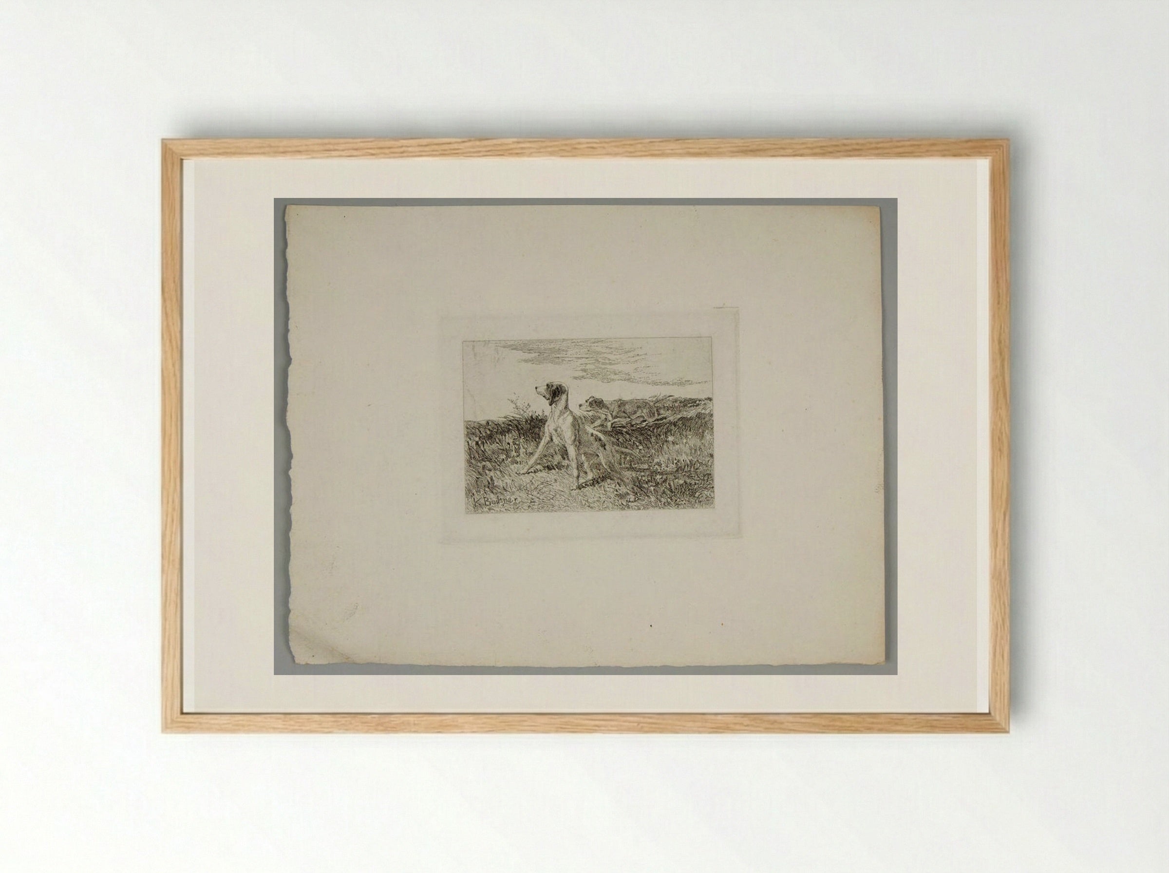 Two Pointers - Karl Bodmer - Framed Print Wood
