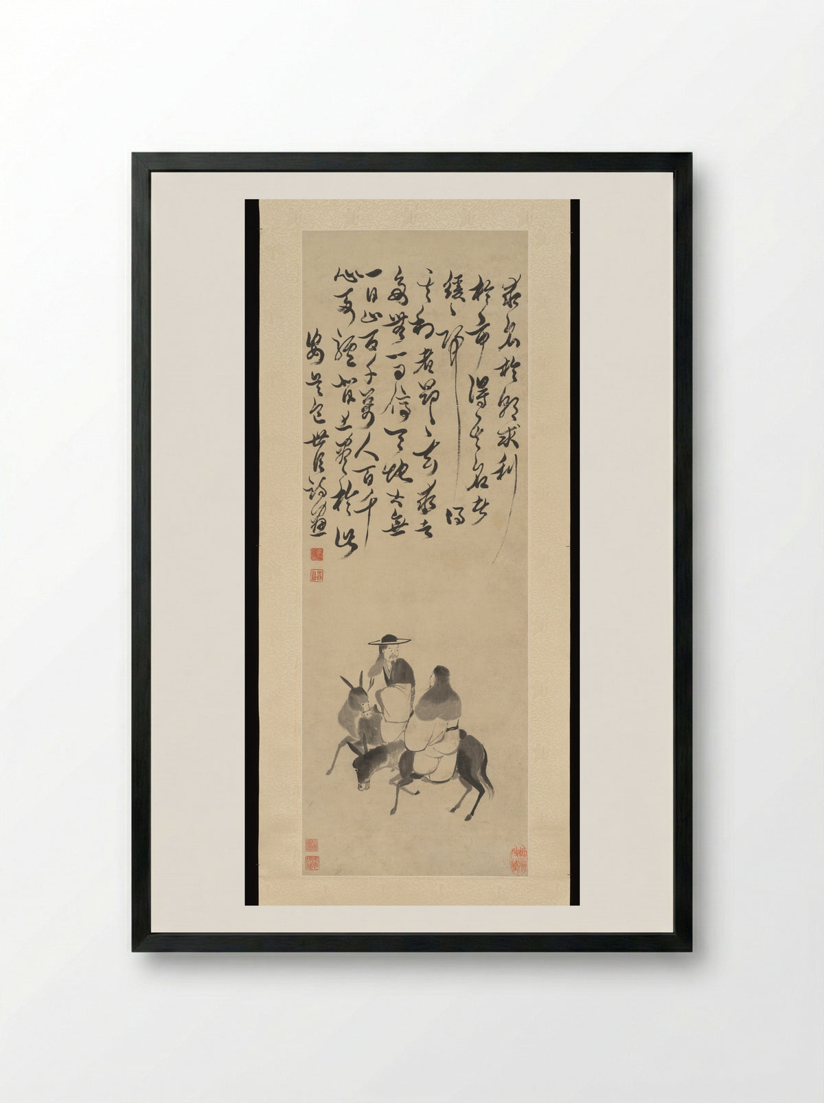 Two Riders - Bao Shichen - Framed Print Black