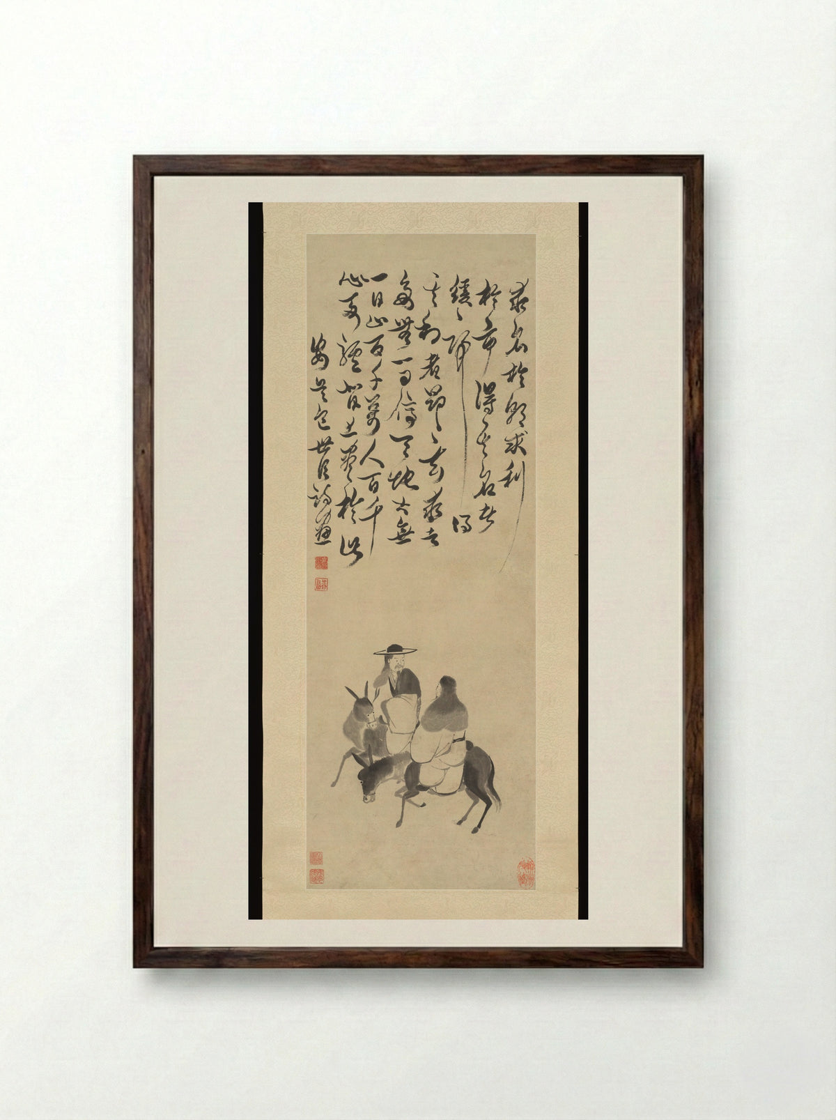 Two Riders - Bao Shichen - Framed Print Dark Wood