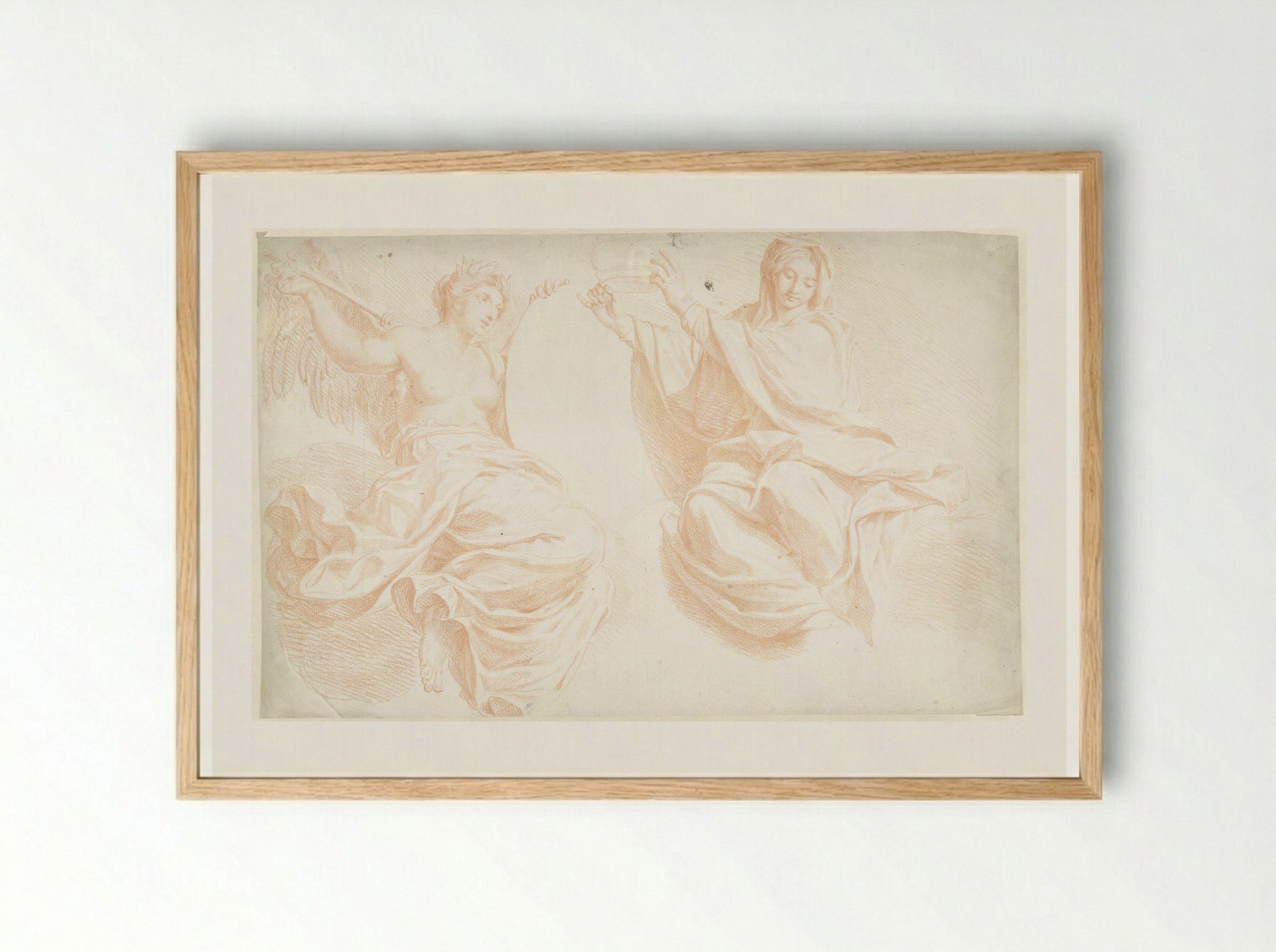 Two Seated Allegorical Figures - Louis Fabritius Dubourg - Framed Print Wood