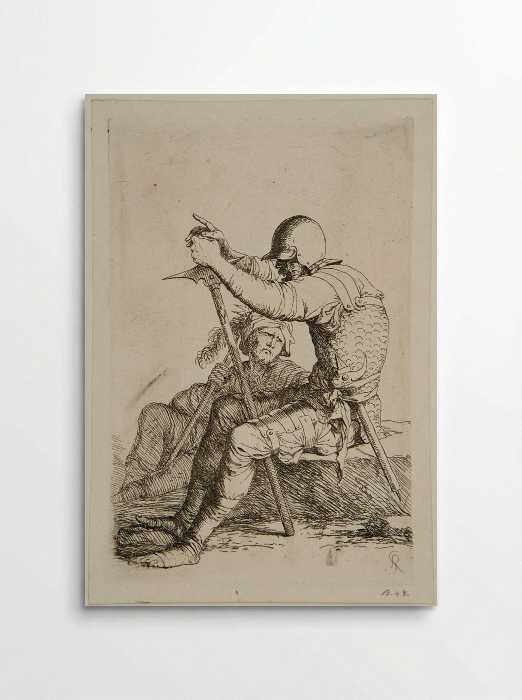 Two Seated Soldiers - Salvator Rosa - Poster