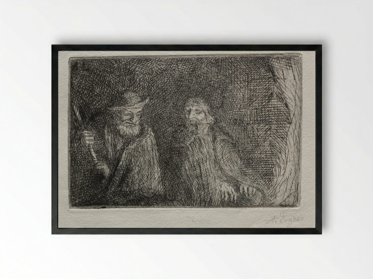 Two Shepherds (Les Deux Bergers) - Alphonse Legros - Framed Print Black