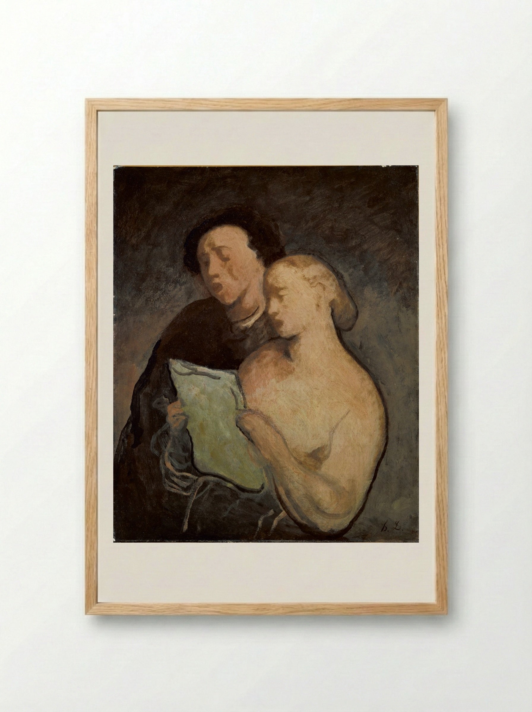 Two Singers - Honoré-Victorin Daumier - Framed Print Wood