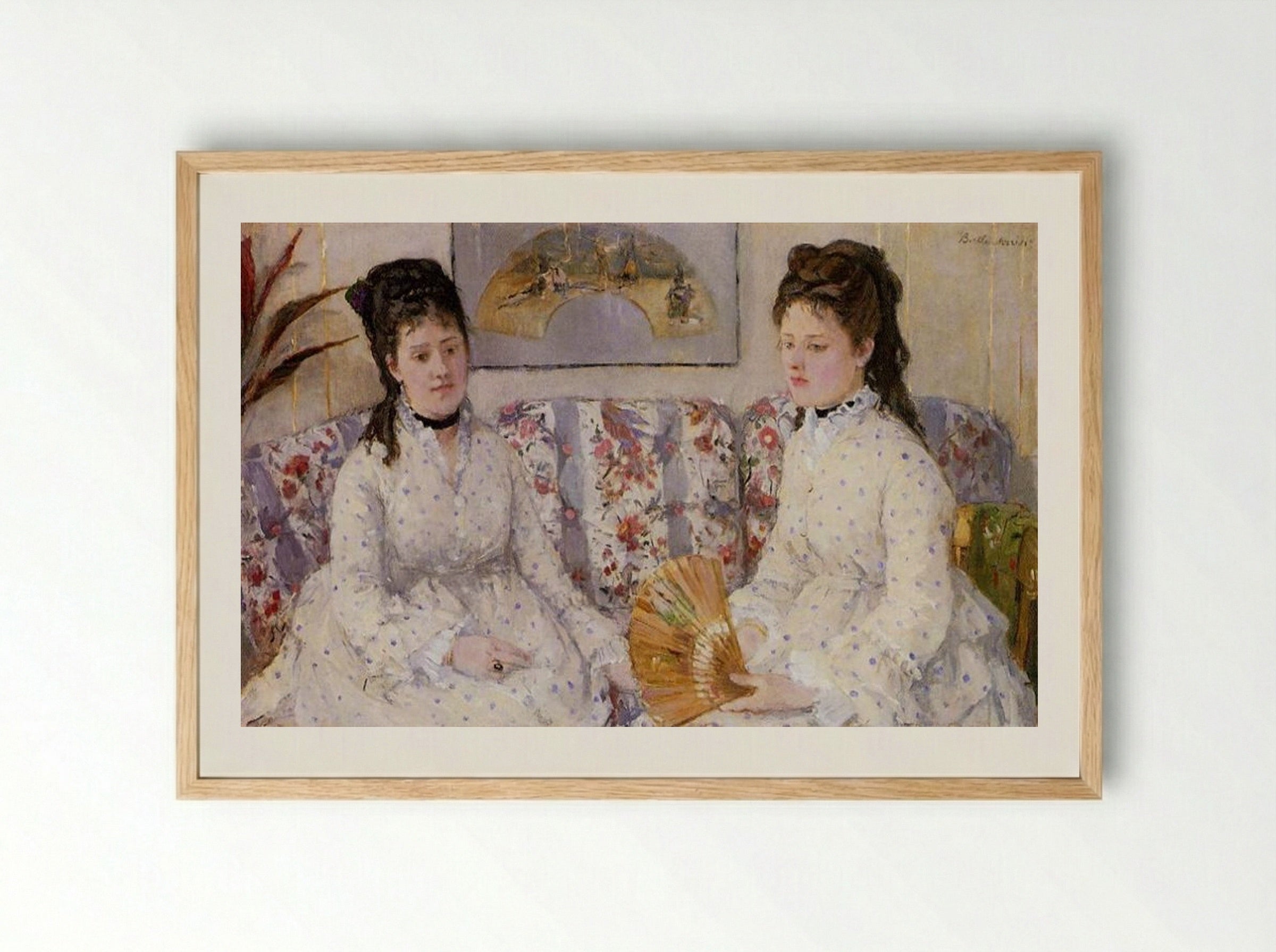 Two Sisters on a Couch - Berthe Morisot - Framed Print Wood