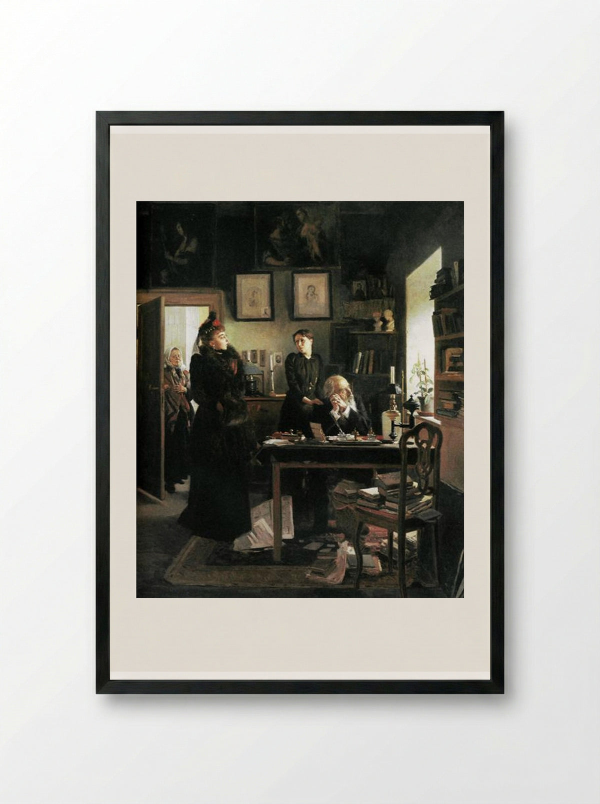 Two Sisters - Vladimir Makovsky - Framed Print Black