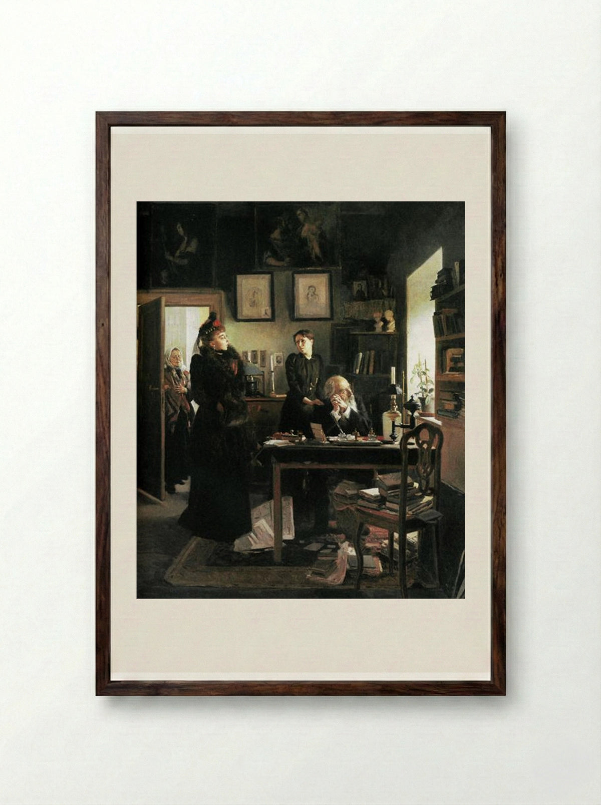Two Sisters - Vladimir Makovsky - Framed Print Dark Wood