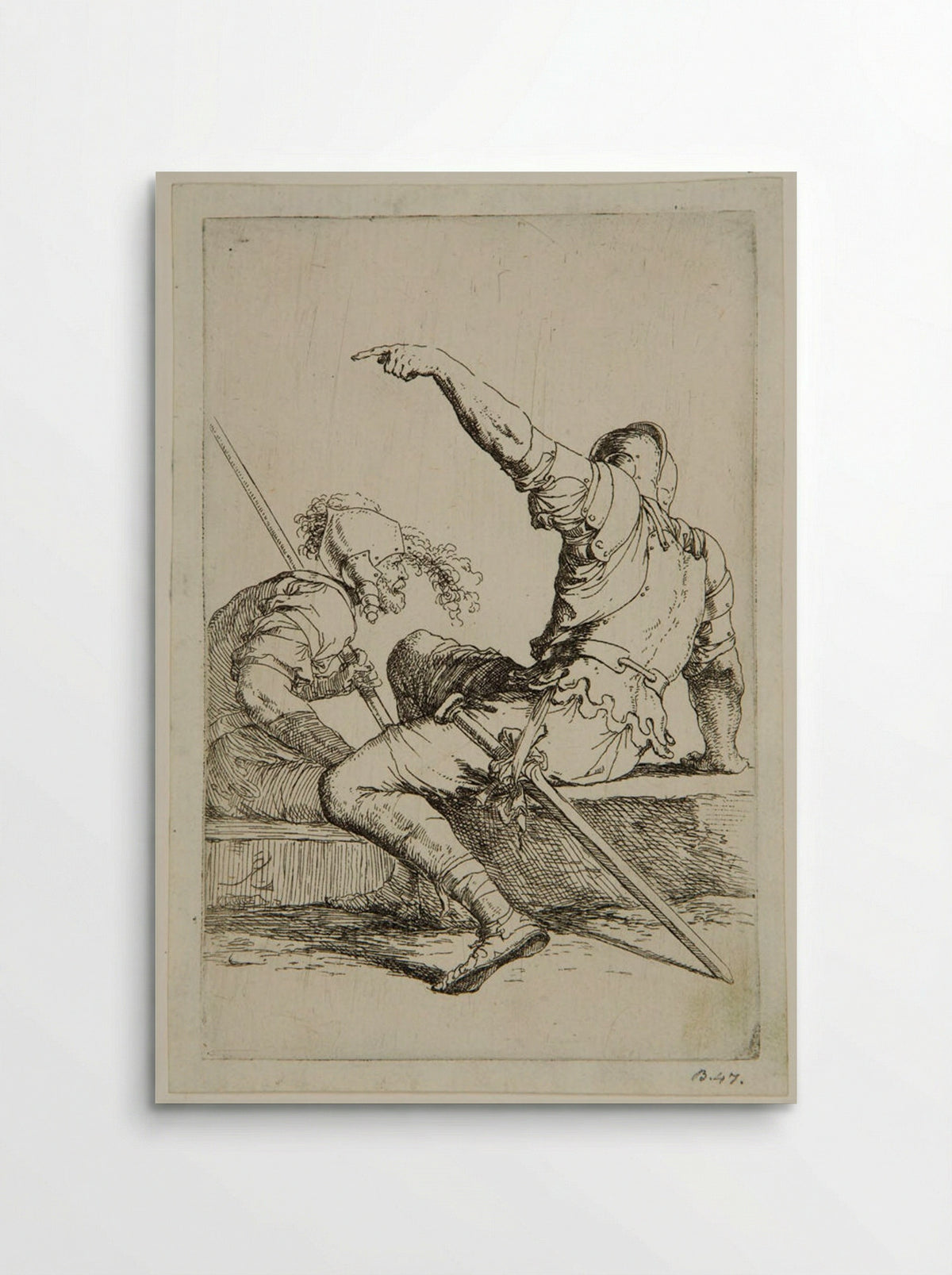 Two Soldiers Sitting in Conversation - Salvator Rosa - Poster