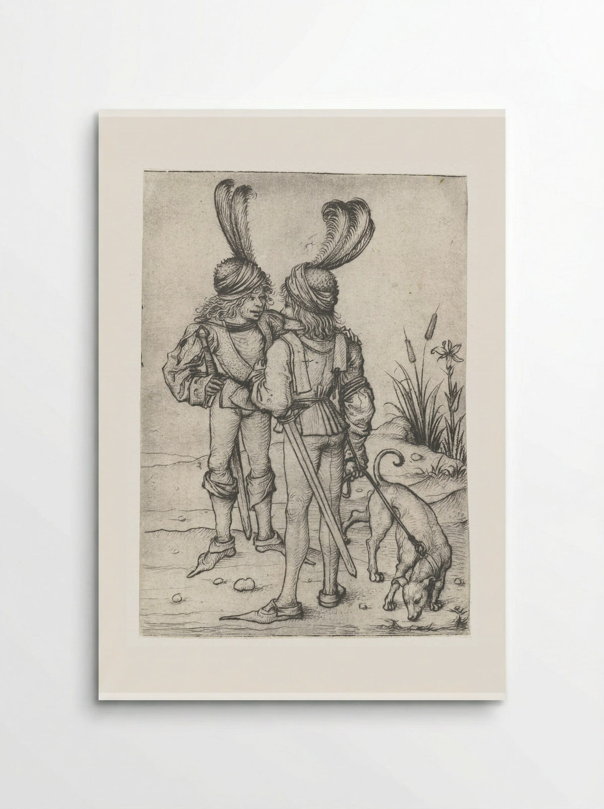 Two Talking Hunters - Master of the Amsterdam Cabinet - Poster