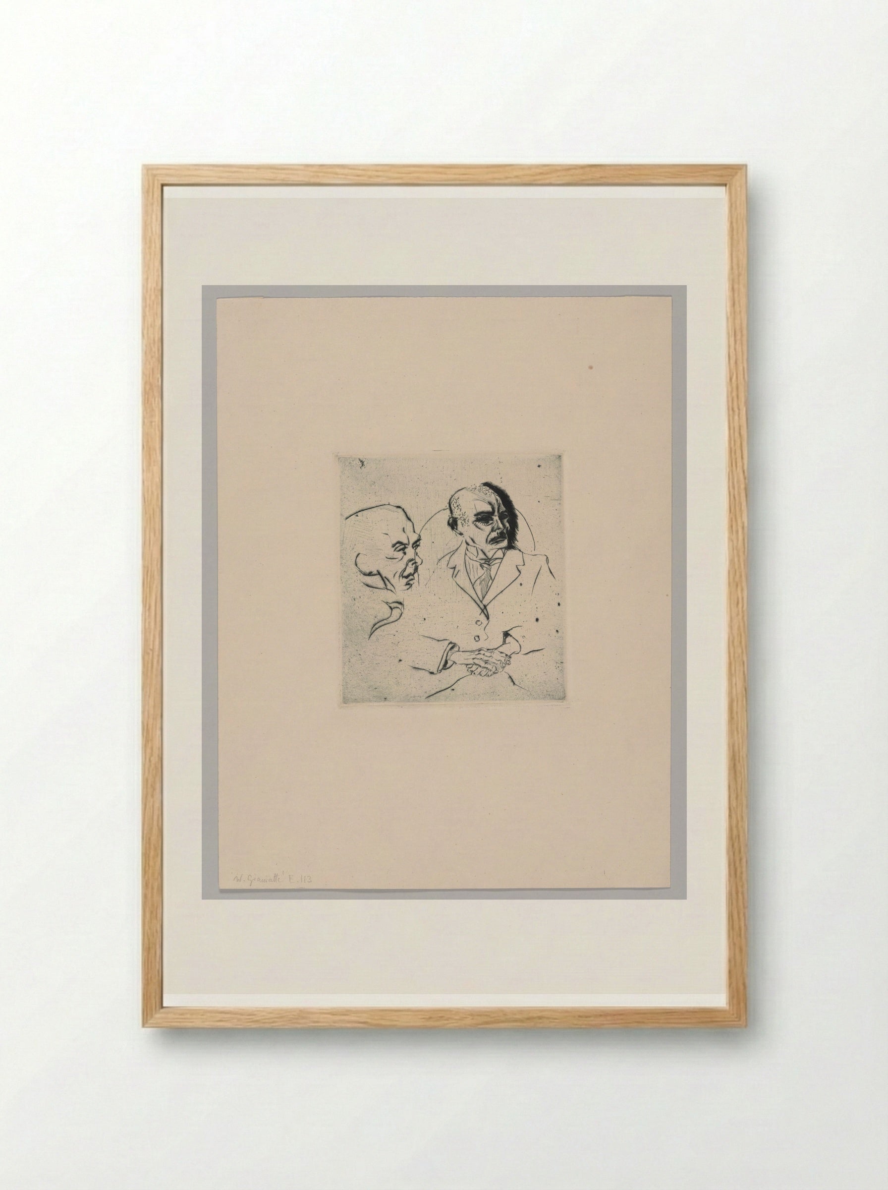 Two War Comrades - Walter Gramatté - Framed Print Wood