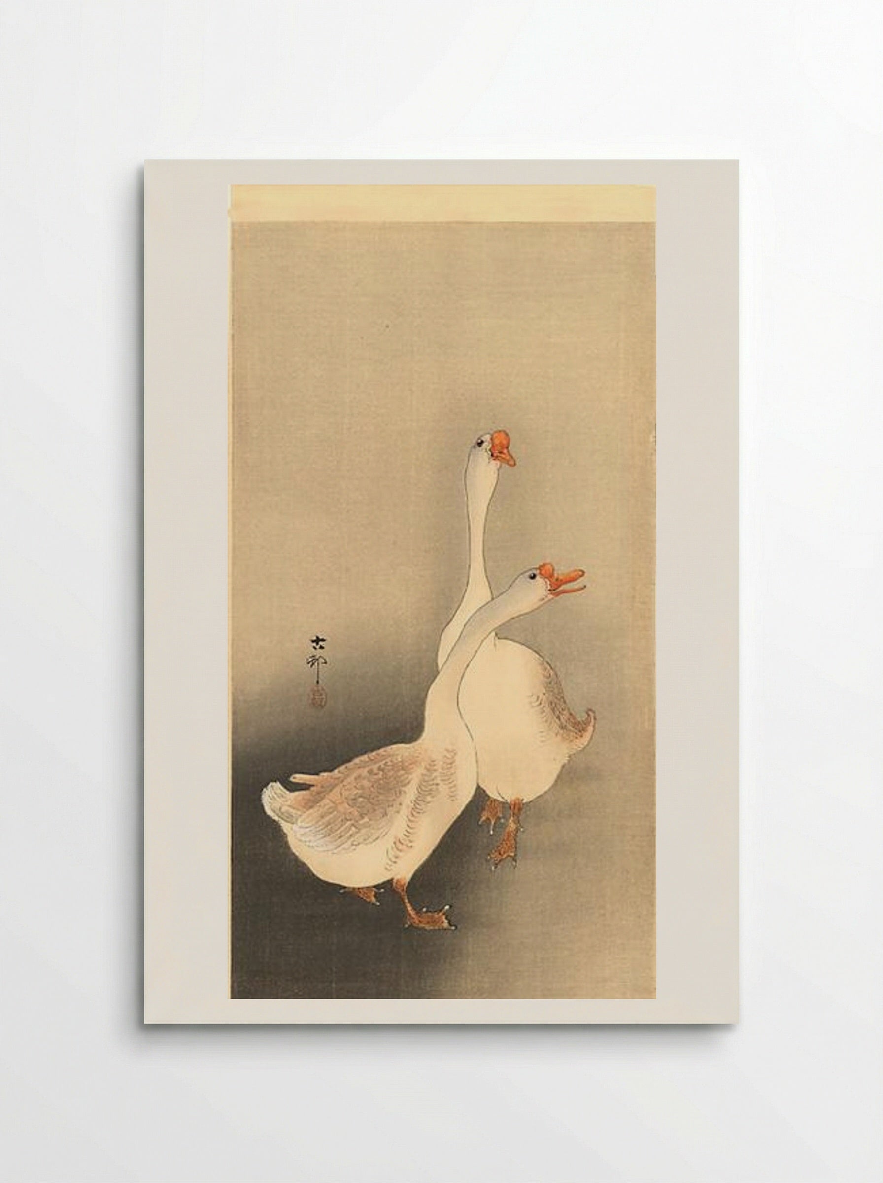 Two White Geese - Ohara Koson - Poster