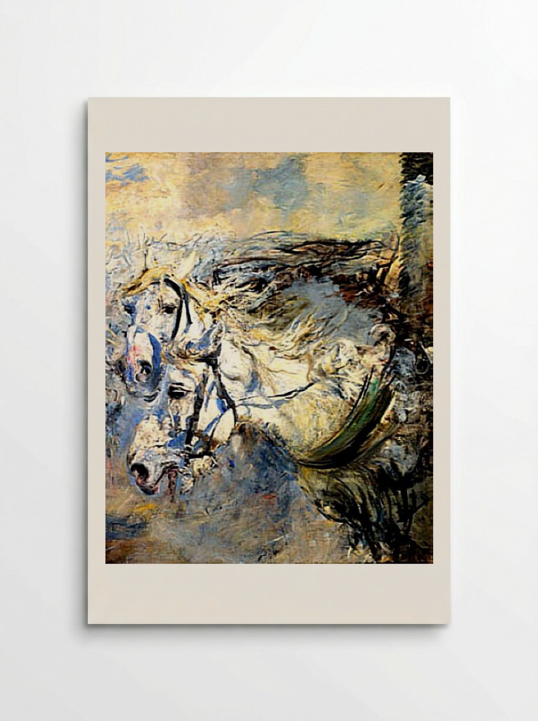 Two White Horses - Giovanni Boldini - Poster