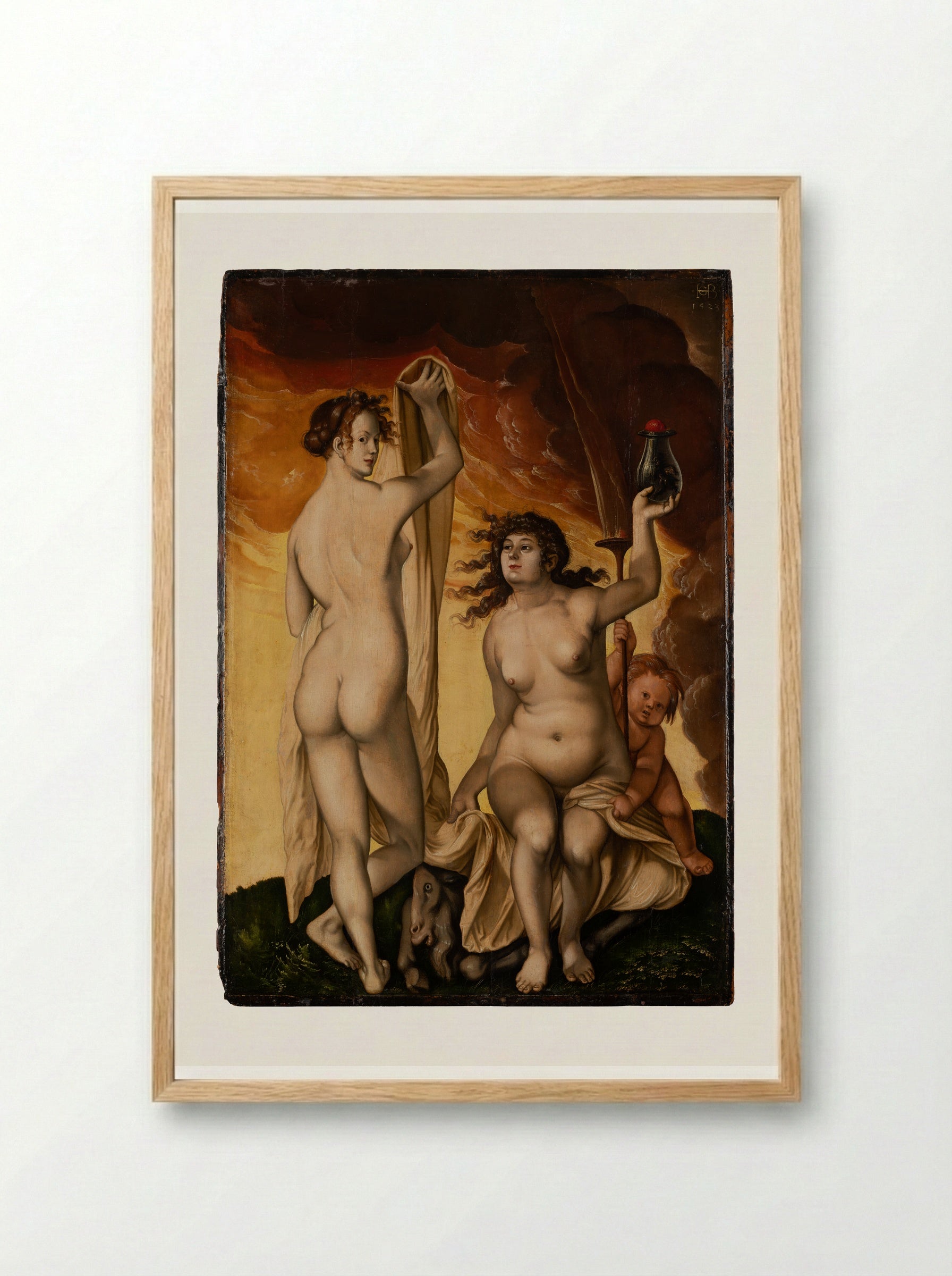 Two Witches - Hans Baldung Grien - Framed Print Wood