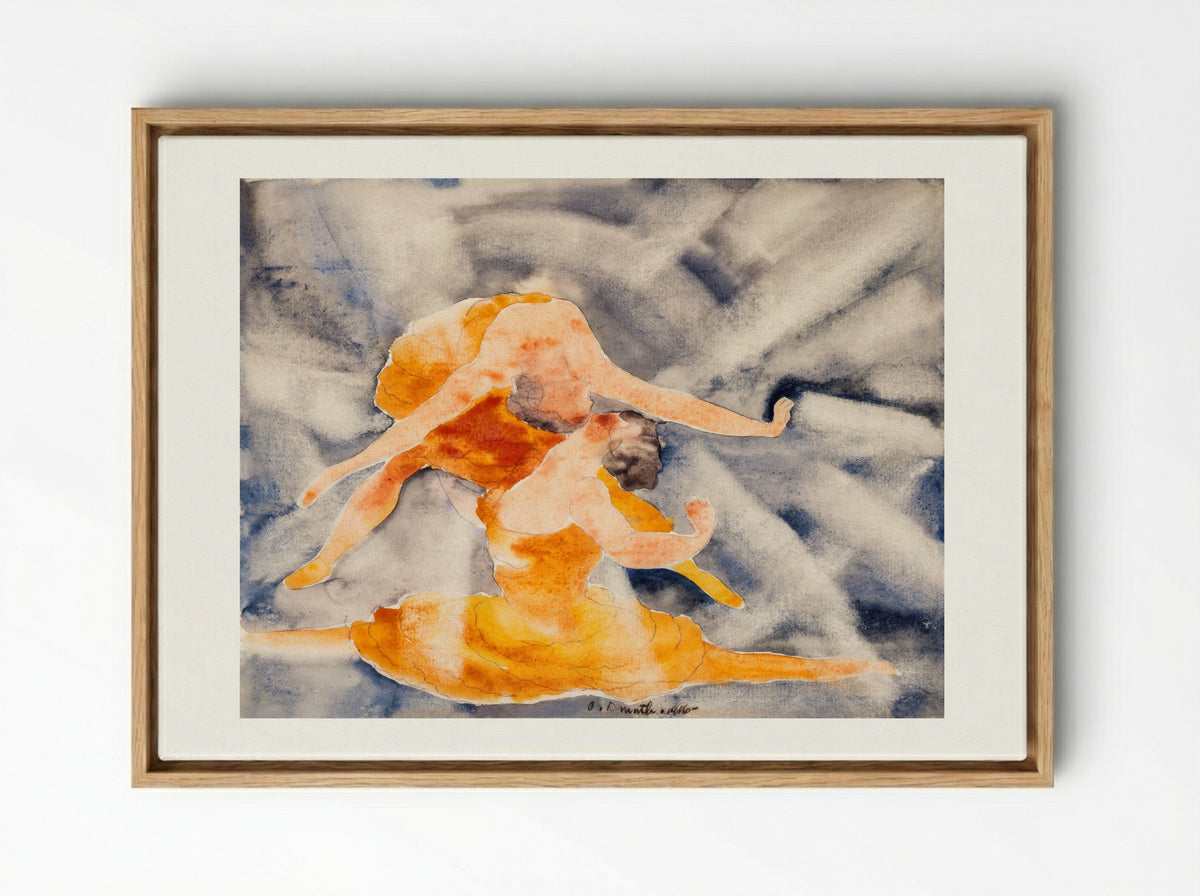 Two Women Acrobats - Charles Demuth - Framed Canvas Wood