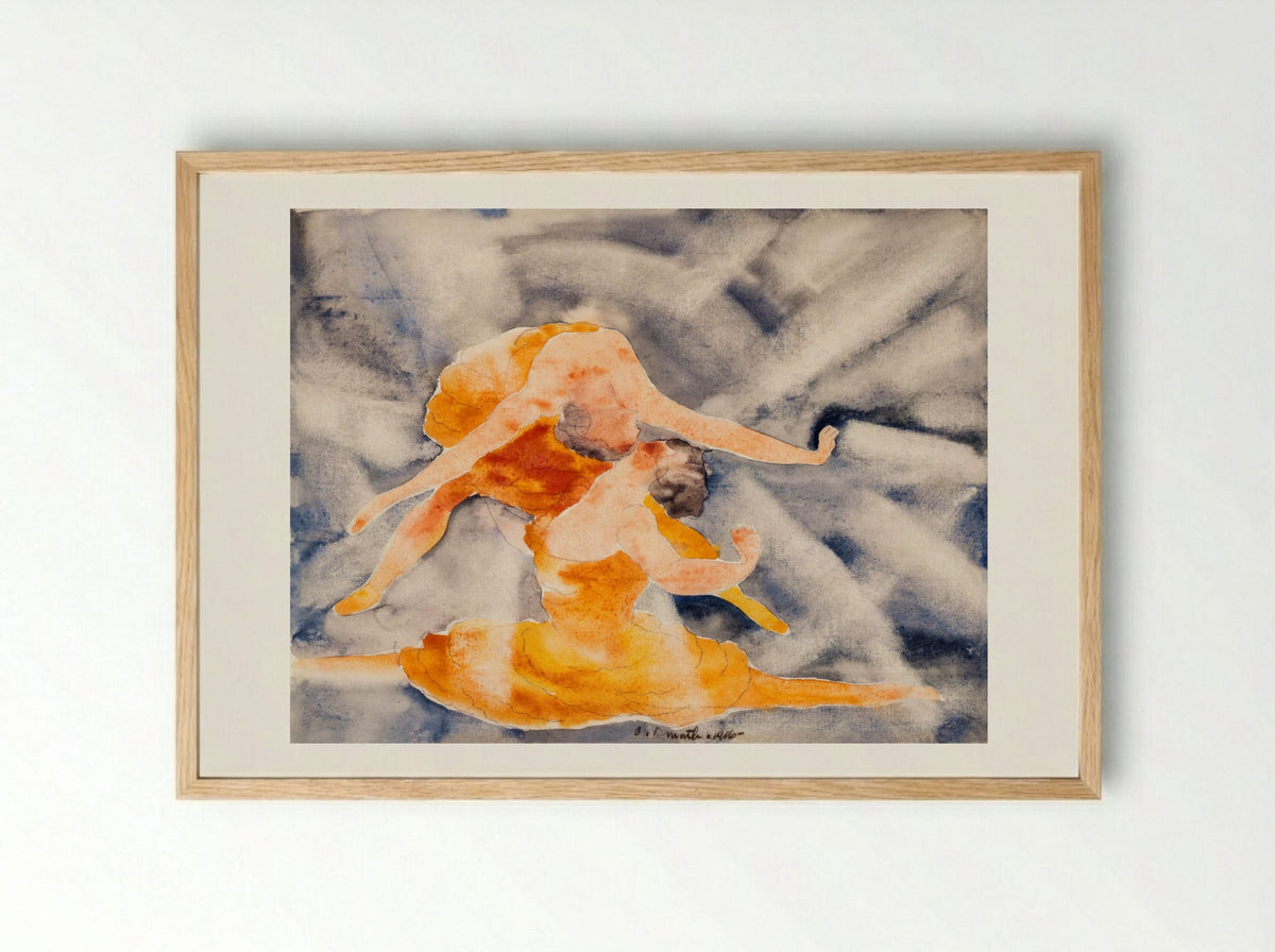 Two Women Acrobats - Charles Demuth - Framed Print Wood