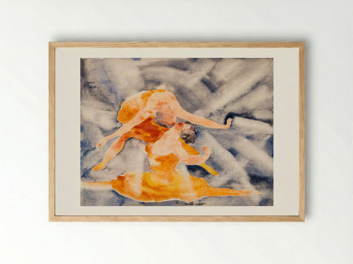 Two Women Acrobats - Charles Demuth - Framed Print Wood