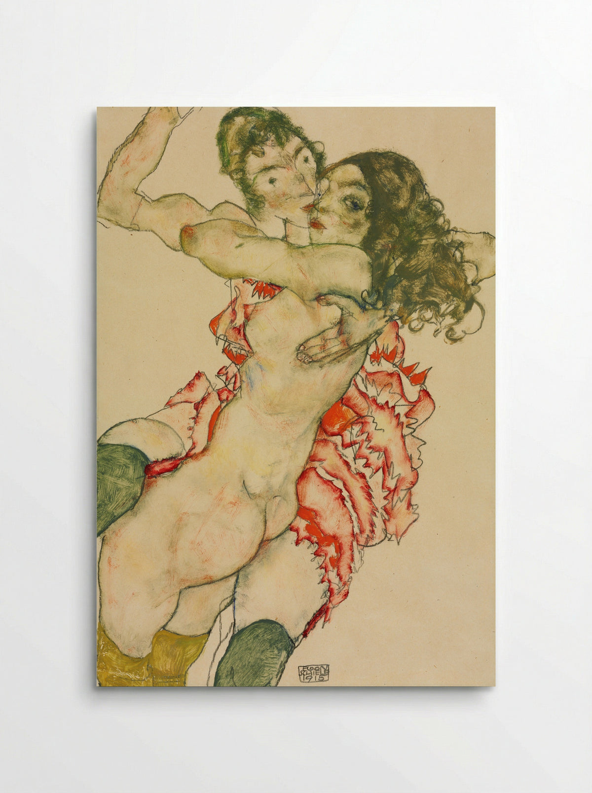 Two Women Embracing - Egon Schiele - Poster