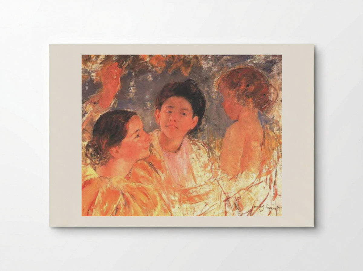 Two Young Girls with a Child - Mary Cassatt - Poster