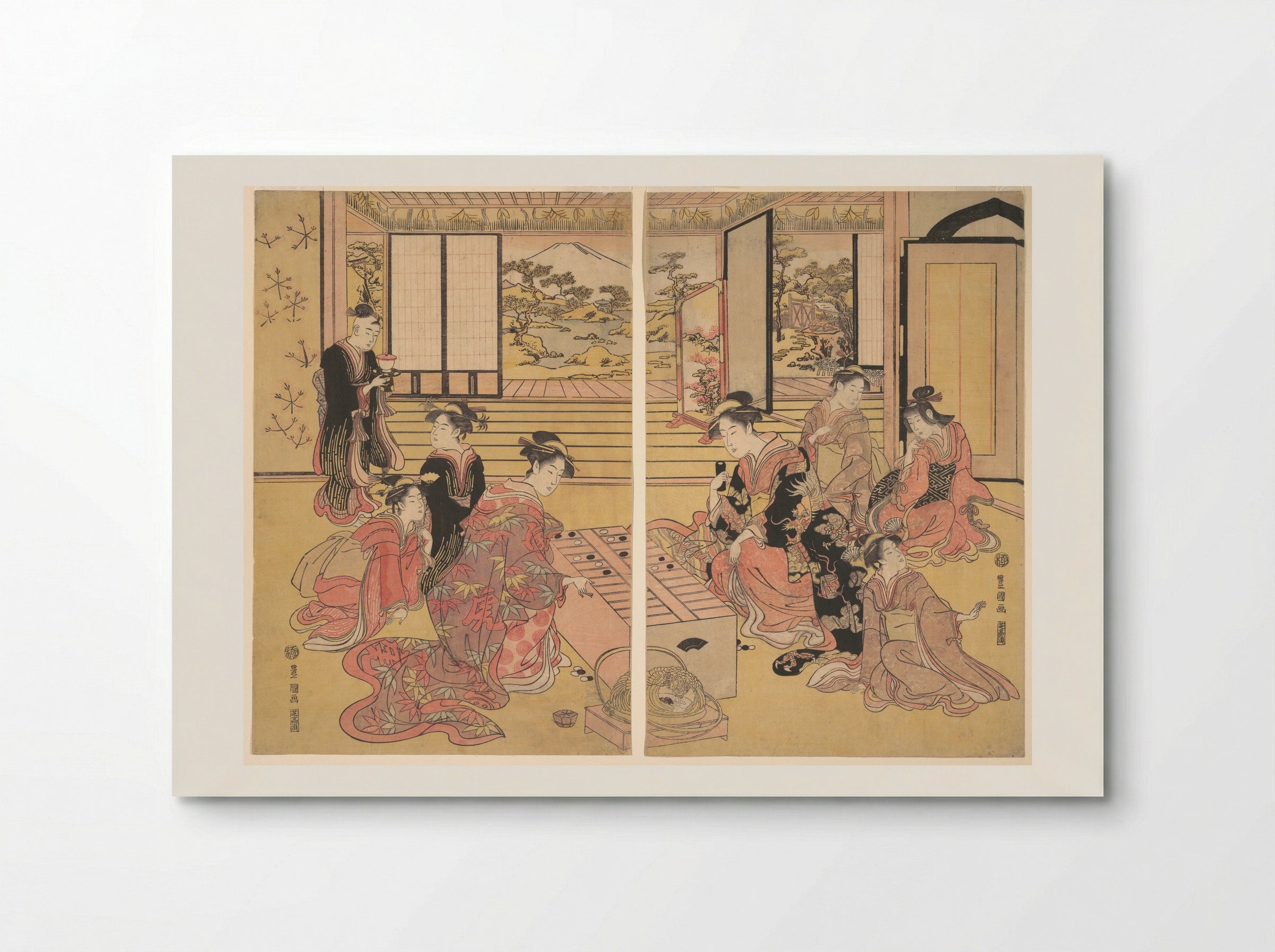 Two Young Women Playing a Game of Sugoroku - Utagawa Toyokuni I - Poster