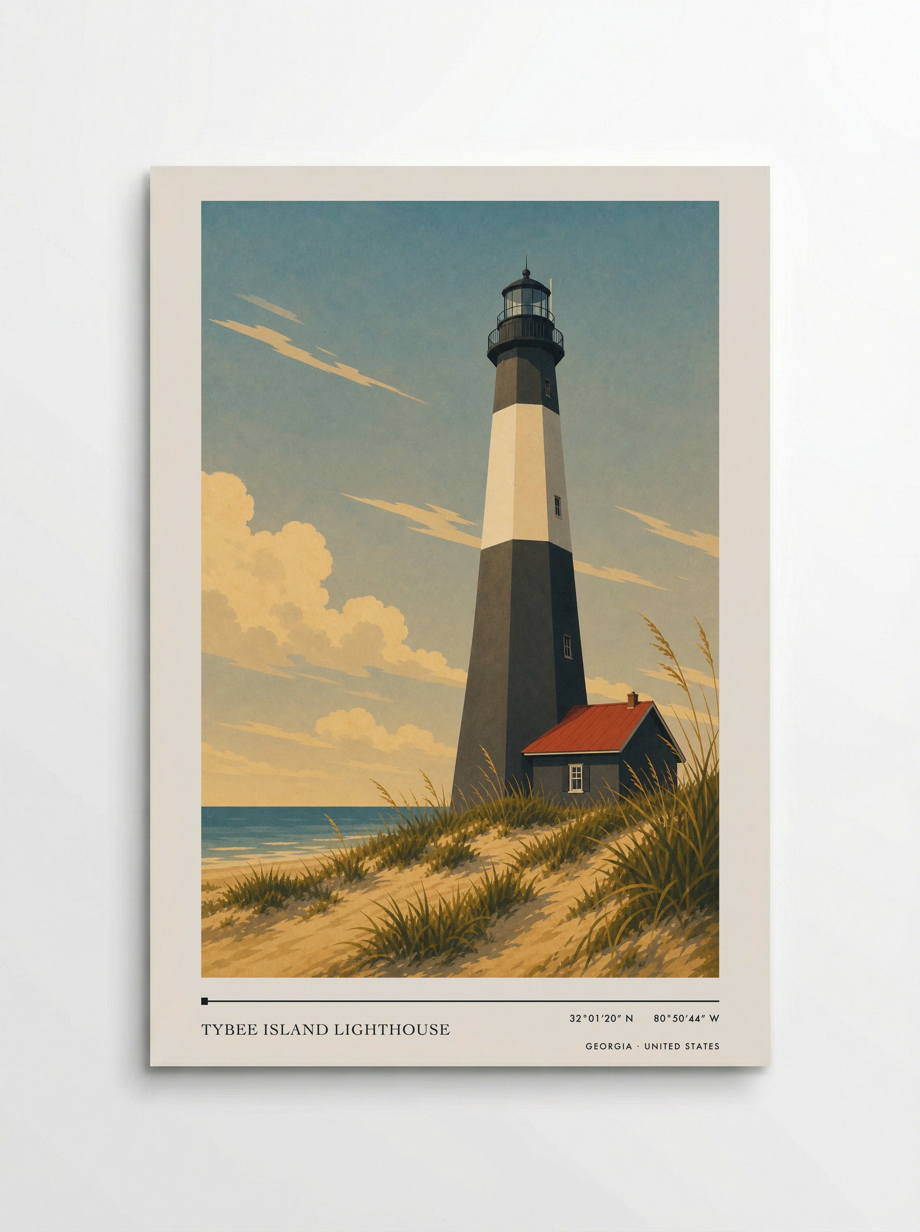 Tybee Island Lighthouse Georgia United States Travel Poster - Poster