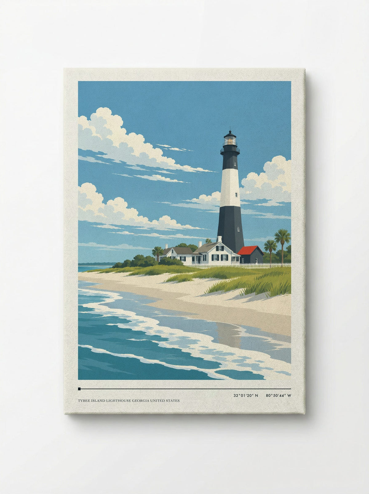 Tybee Island Lighthouse Georgia United States | Travel Poster - Canvas