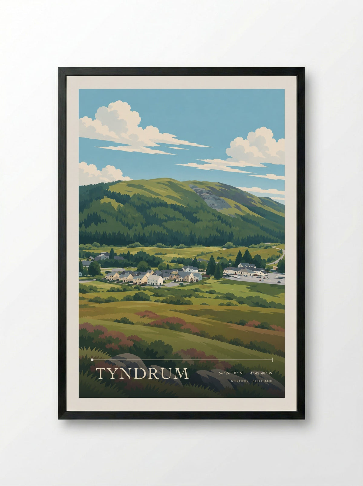 Tyndrum, Stirling | Travel Poster - Framed Print Black