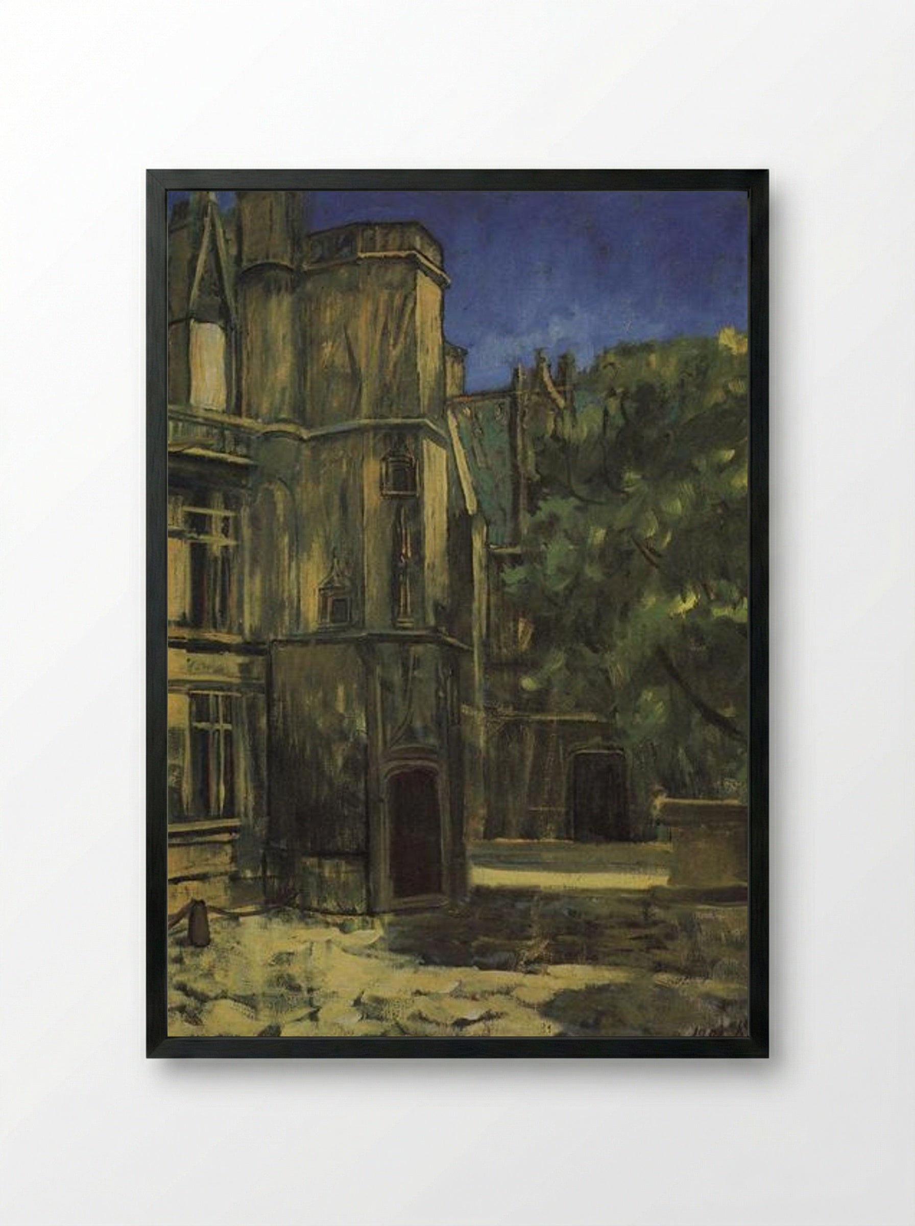 Type the Cluny Museum in Paris - Kuzma Petrov-Vodkin - Framed Print Black