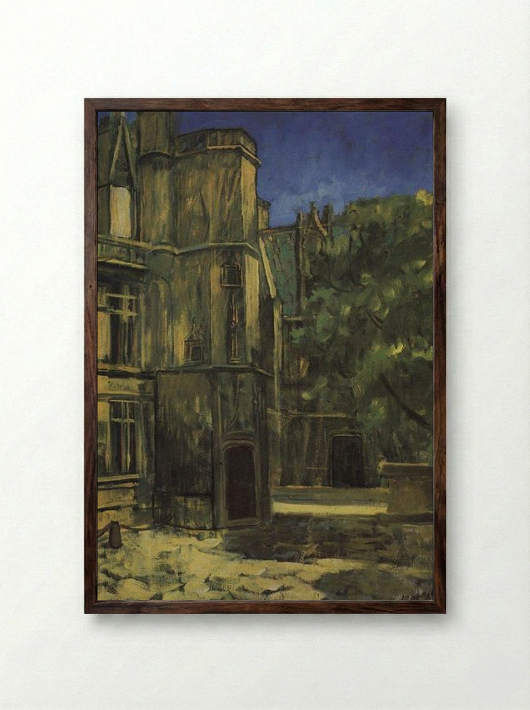 Type the Cluny Museum in Paris - Kuzma Petrov-Vodkin - Framed Print Dark Wood