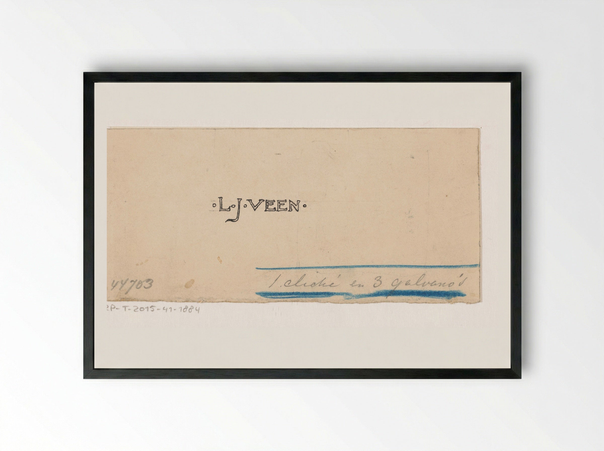 Typografisch ontwerp voor een bundel - Willem Wenckebach - Framed Print Black