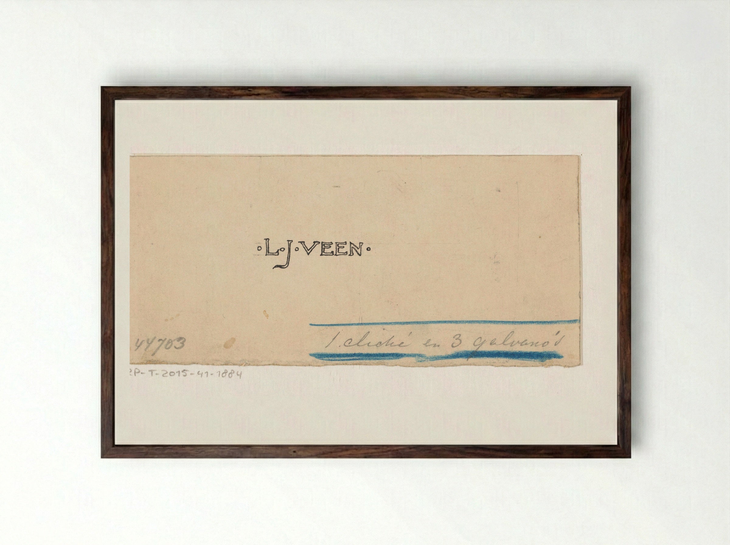 Typografisch ontwerp voor een bundel - Willem Wenckebach - Framed Print Dark Wood