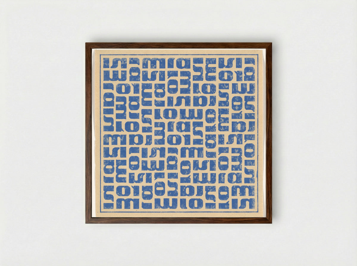 Typographic Study - Samuel Szczekacz - Framed Print Dark Wood