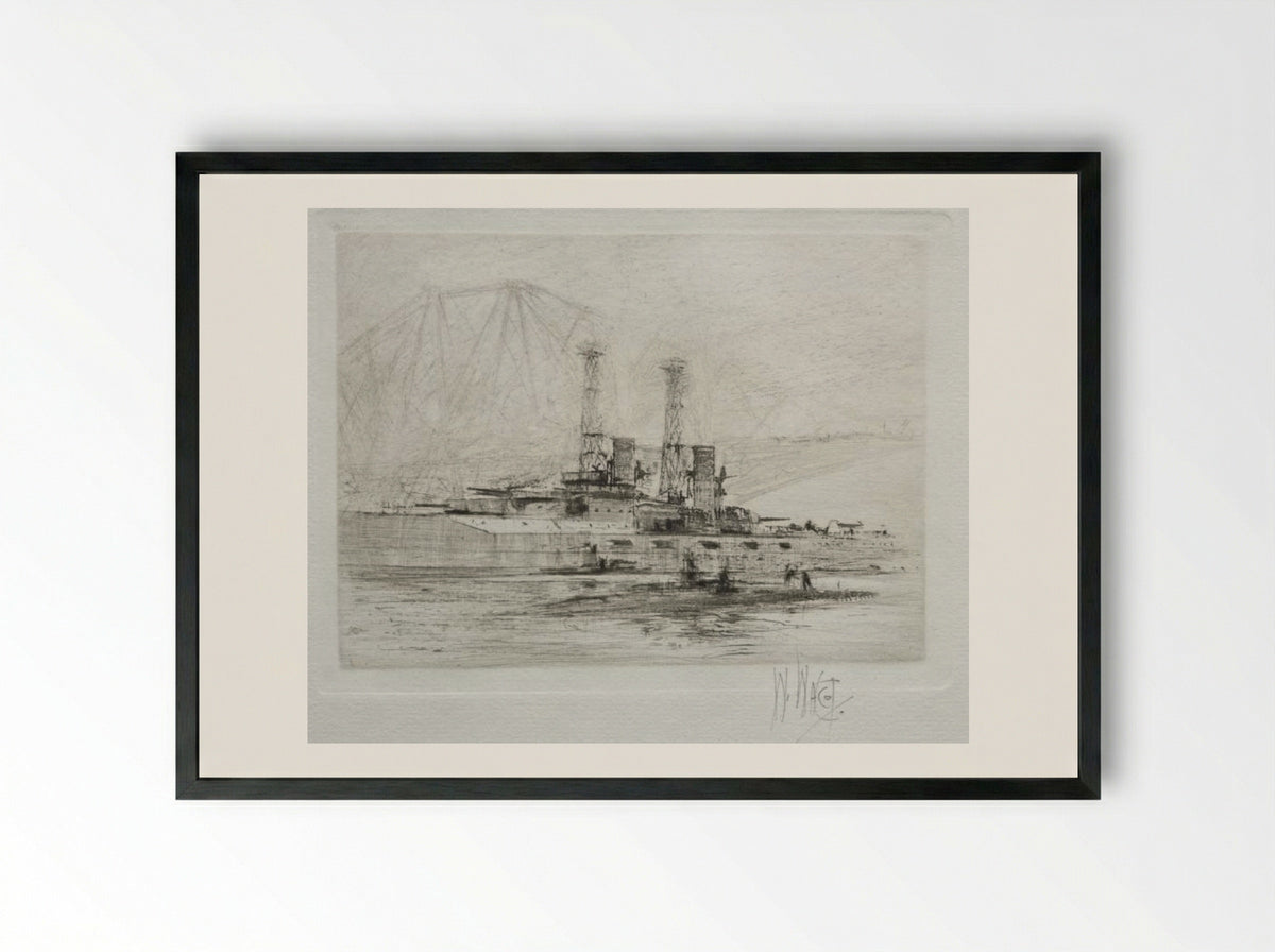 U. S. S. Delaware - William Walcot - Framed Print Black