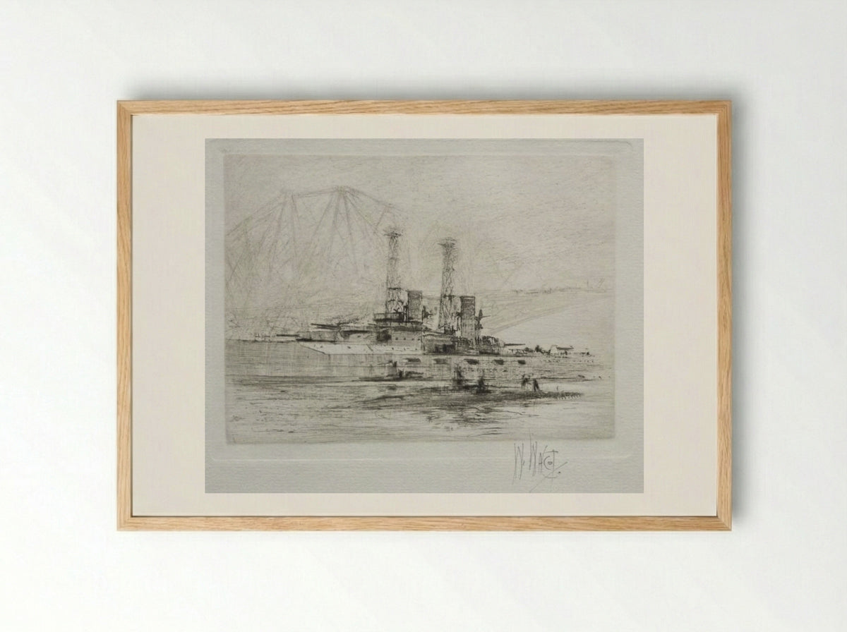 U. S. S. Delaware - William Walcot - Framed Print Wood
