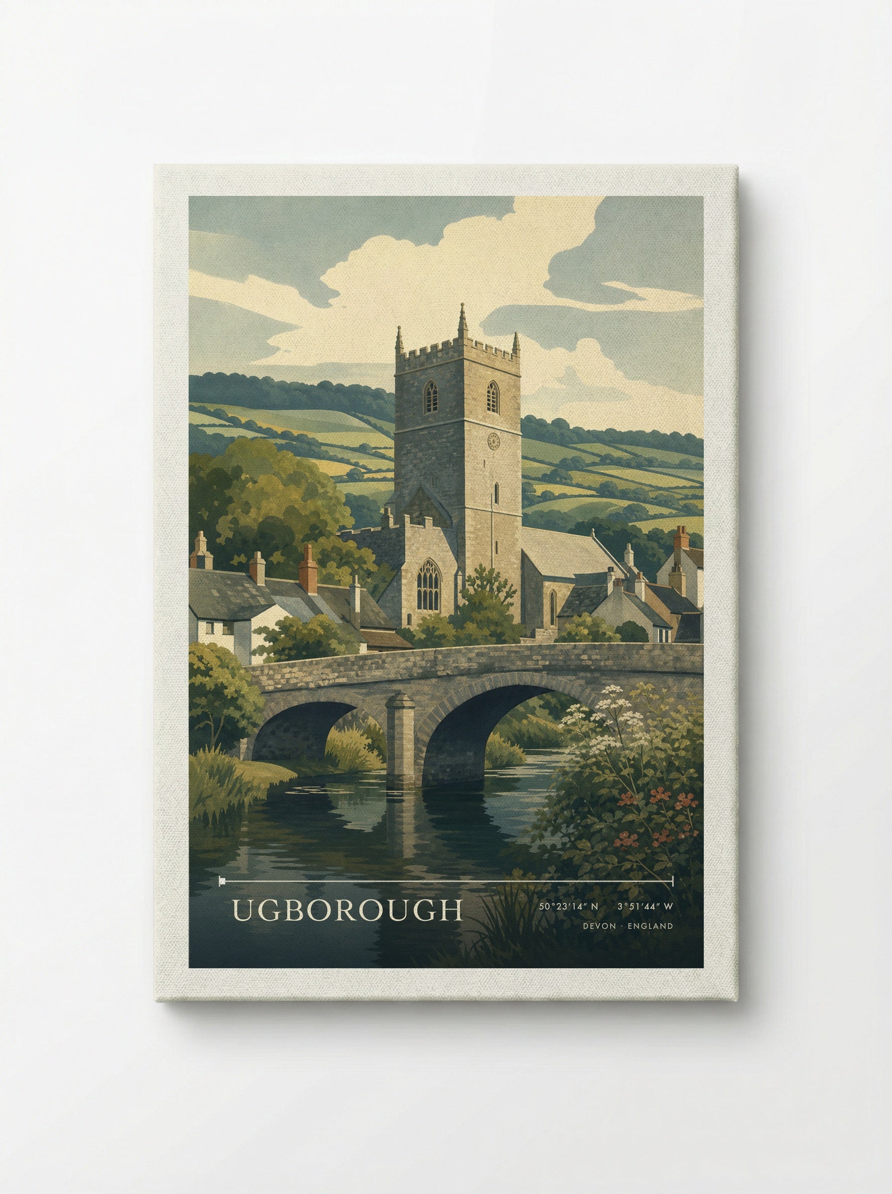 Ugborough Devon England Travel Poster - Canvas