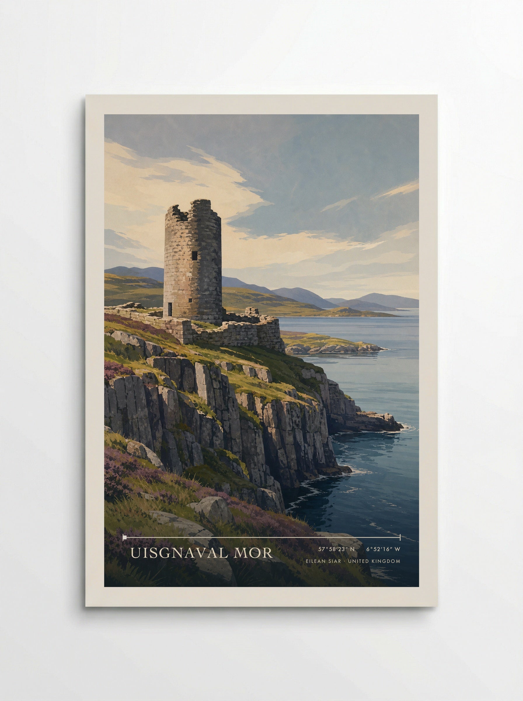 Uisgnaval Mor Eilean Siar United Kingdom Travel Poster - Poster