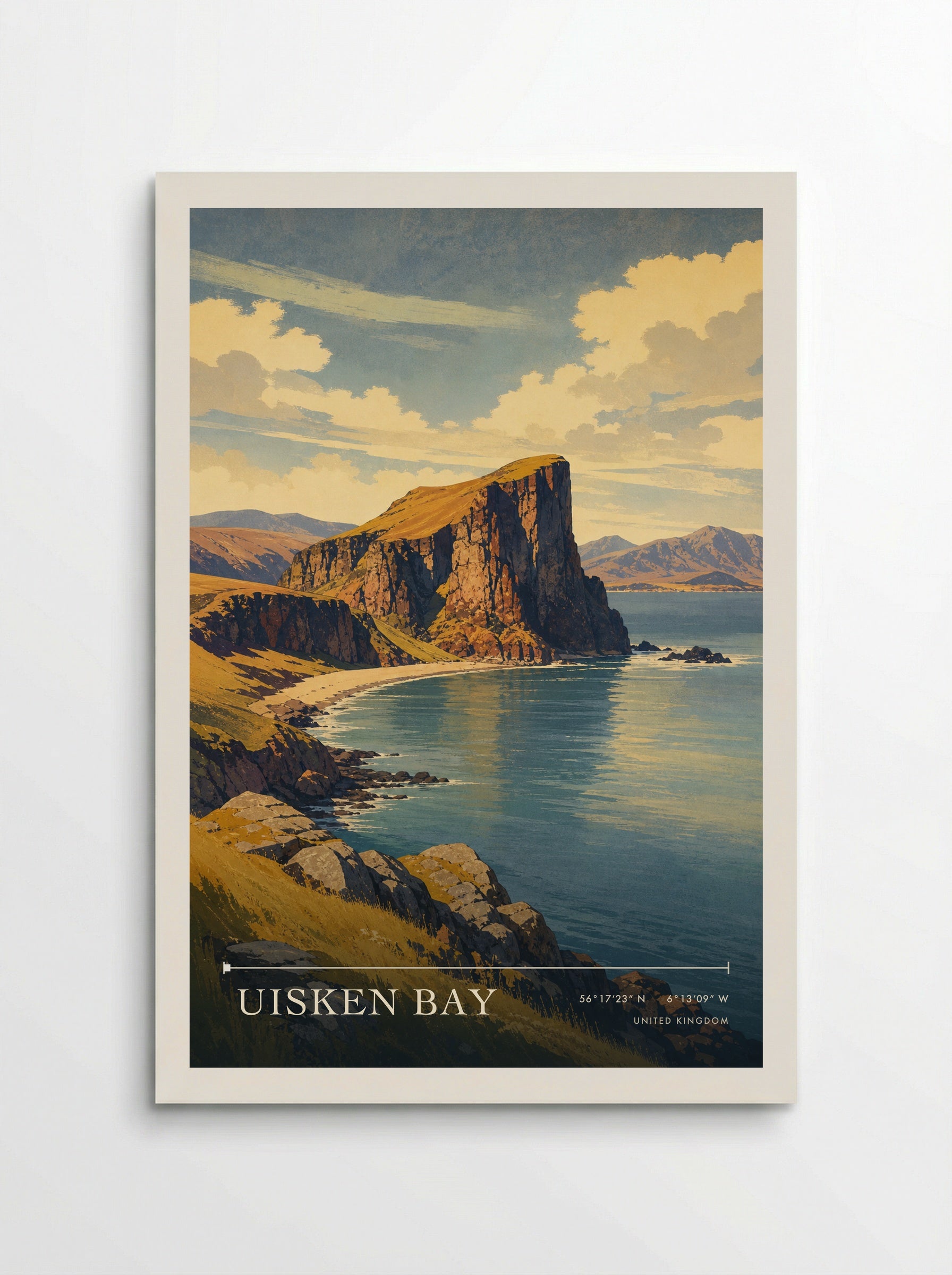 Uisken Bay United Kingdom Travel Poster - Poster