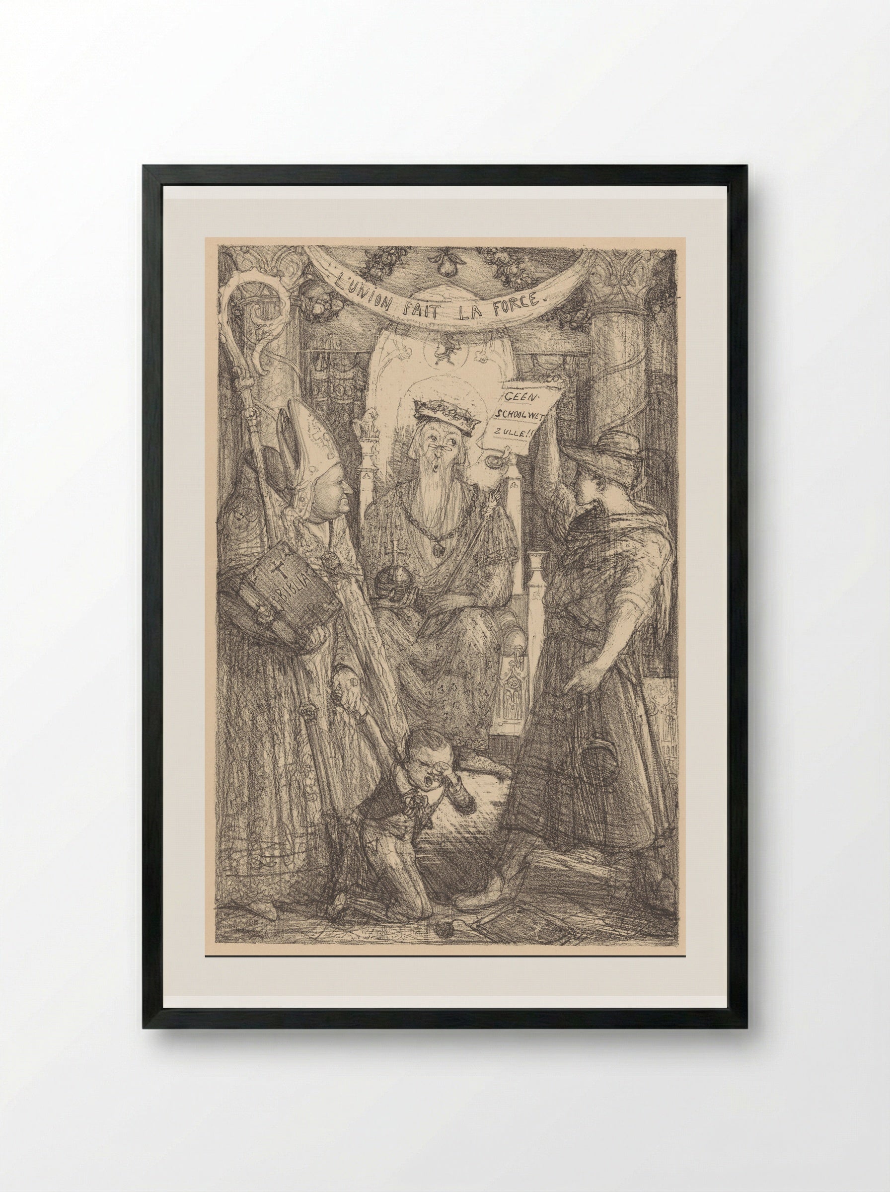 Uit den schoolwet-strijd - Marius Bauer - Framed Print Black