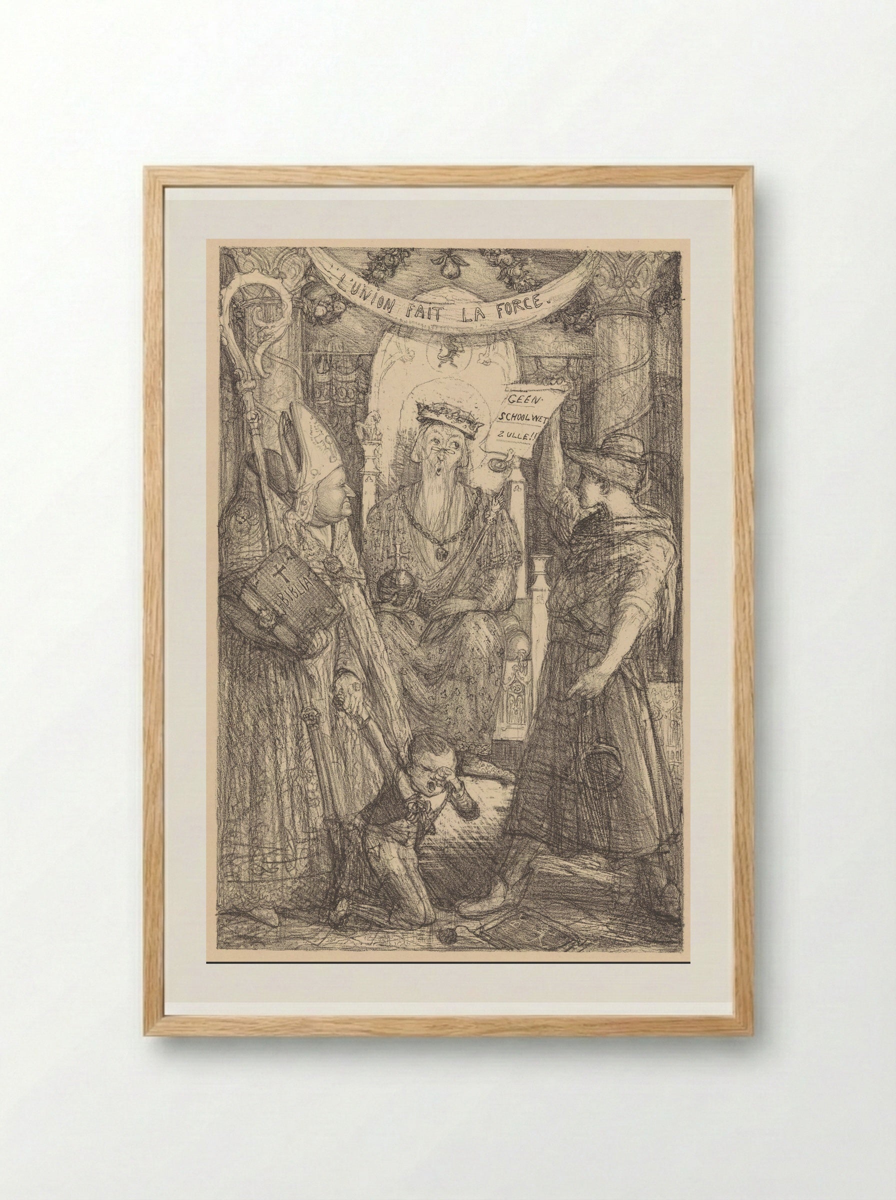 Uit den schoolwet-strijd - Marius Bauer - Framed Print Wood