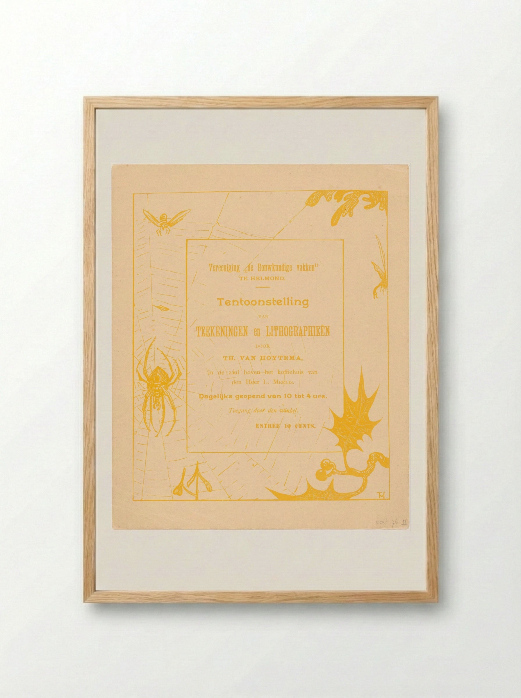 Uitnodiging met spin - Theo van Hoytema - Framed Print Wood