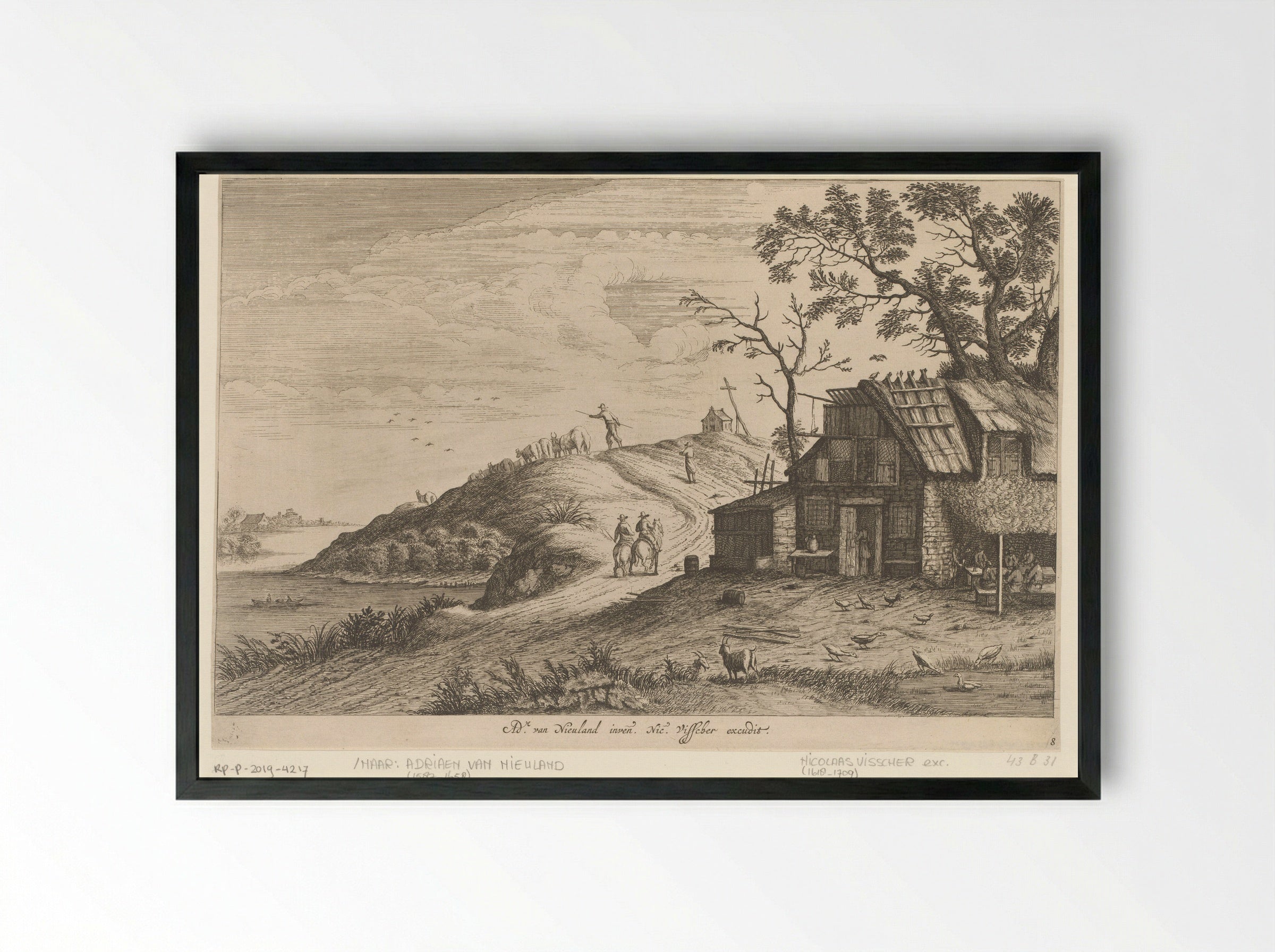 Uitspanning aan een weg - Pieter Nolpe - Framed Print Black