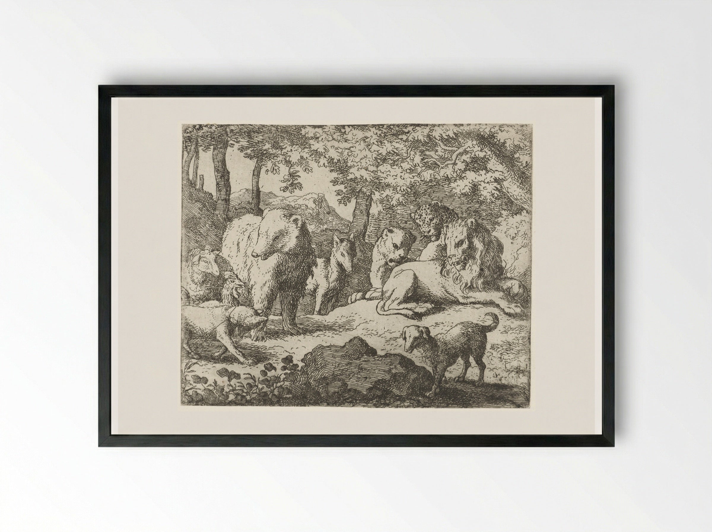 Uitstel van executie (Reprieve) - Allaert van Everdingen - Framed Print Black