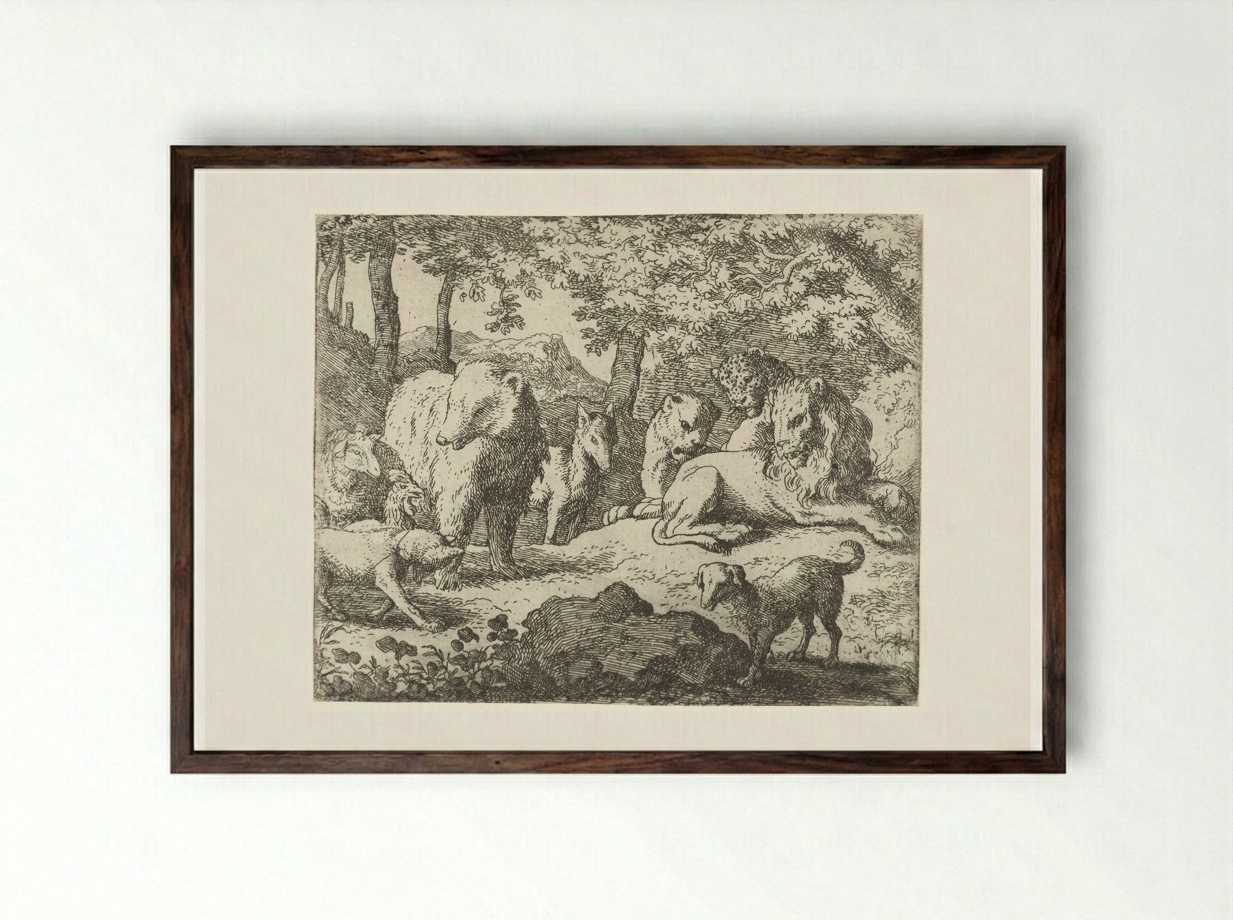 Uitstel van executie (Reprieve) - Allaert van Everdingen - Framed Print Dark Wood