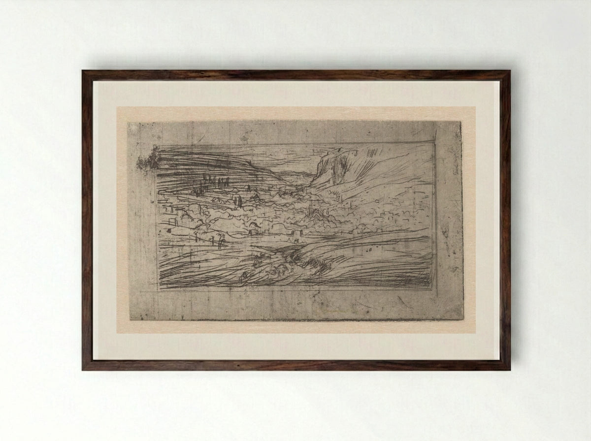 Uitzicht op een Ottomaanse stad - Marius Bauer - Framed Print Dark Wood