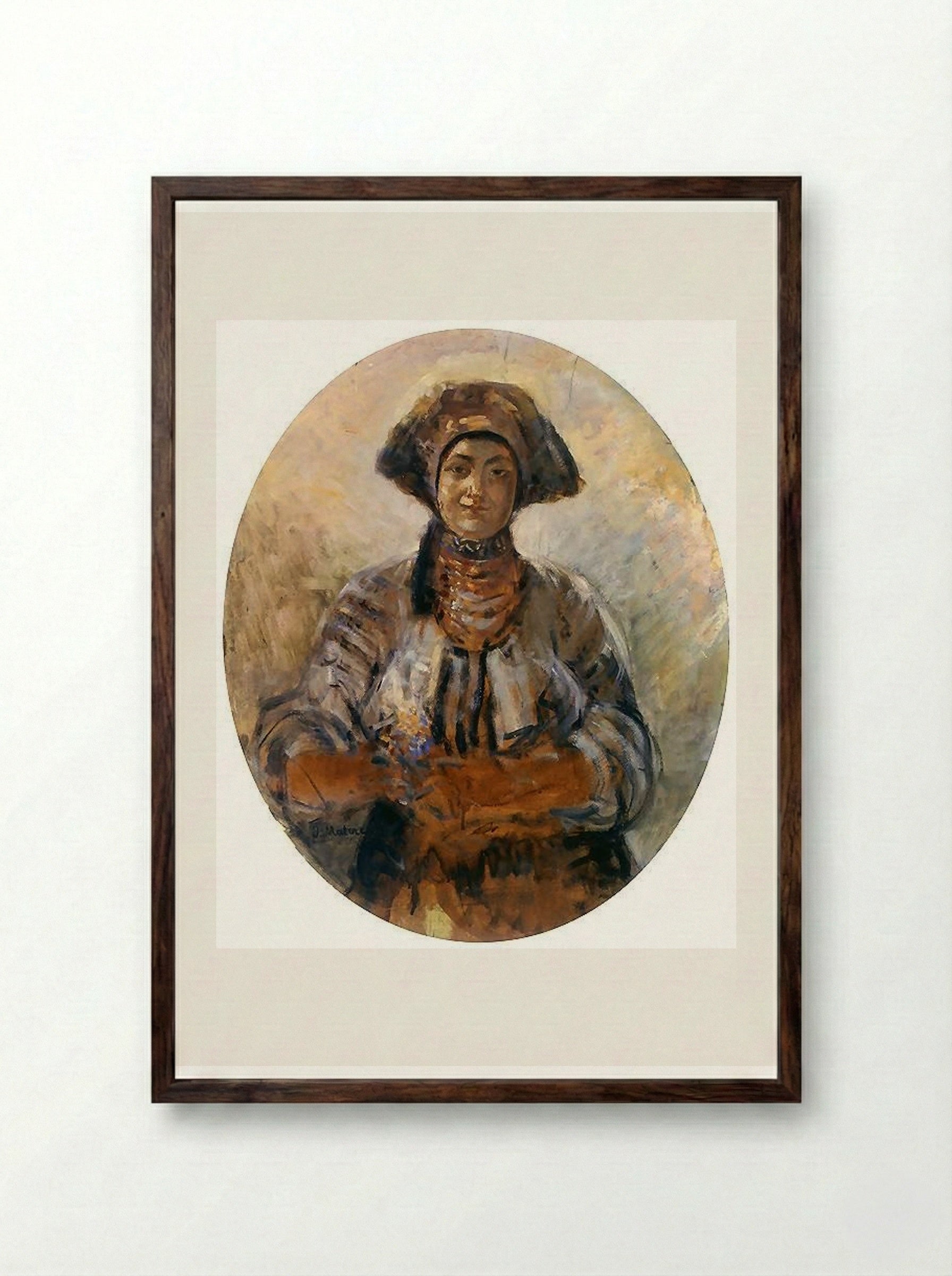 Ukrainian (Portrait of a Woman) - Jacek Malczewski - Framed Print Dark Wood
